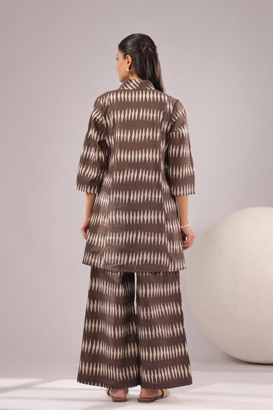 Mocha Mirage Printed Cotton Co-ord Set