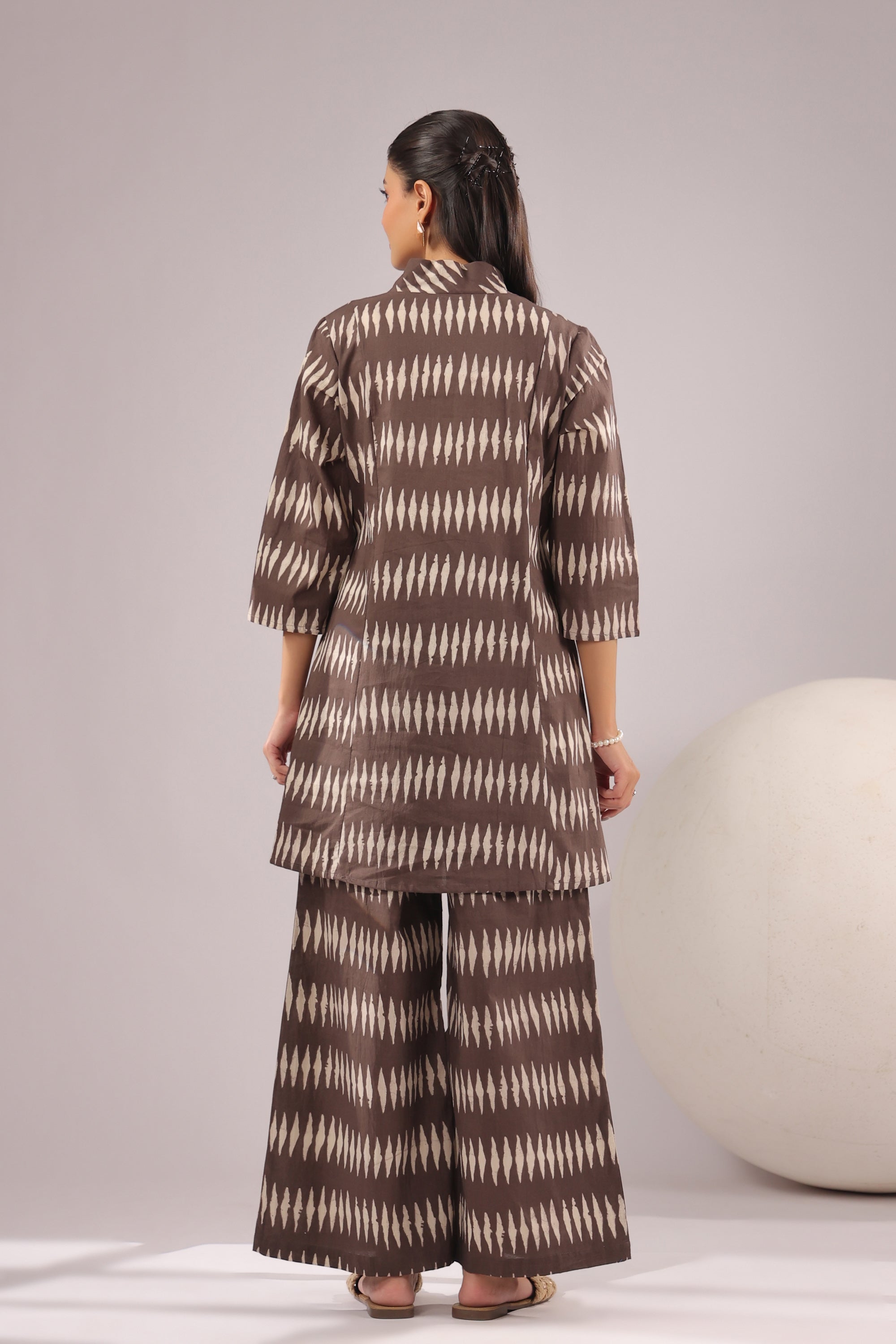 Mocha Mirage Printed Cotton Co-ord Set