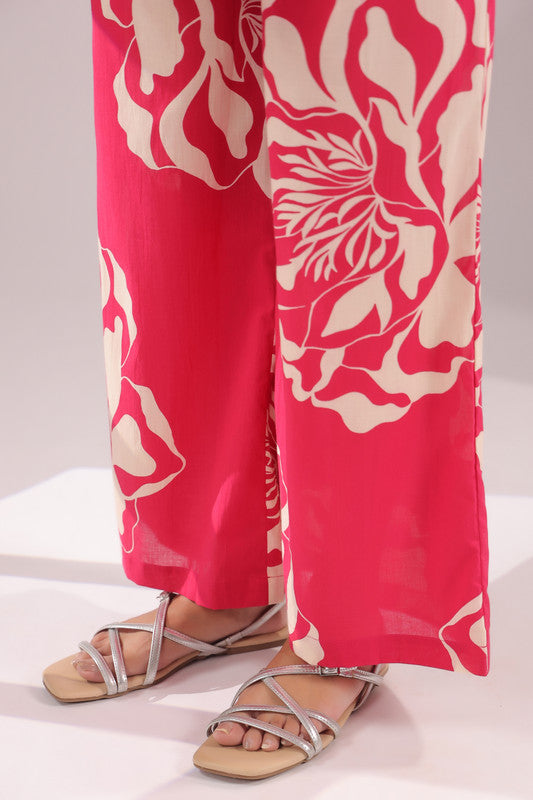 Fuchsia Bloom Printed Cotton Co-ord Set