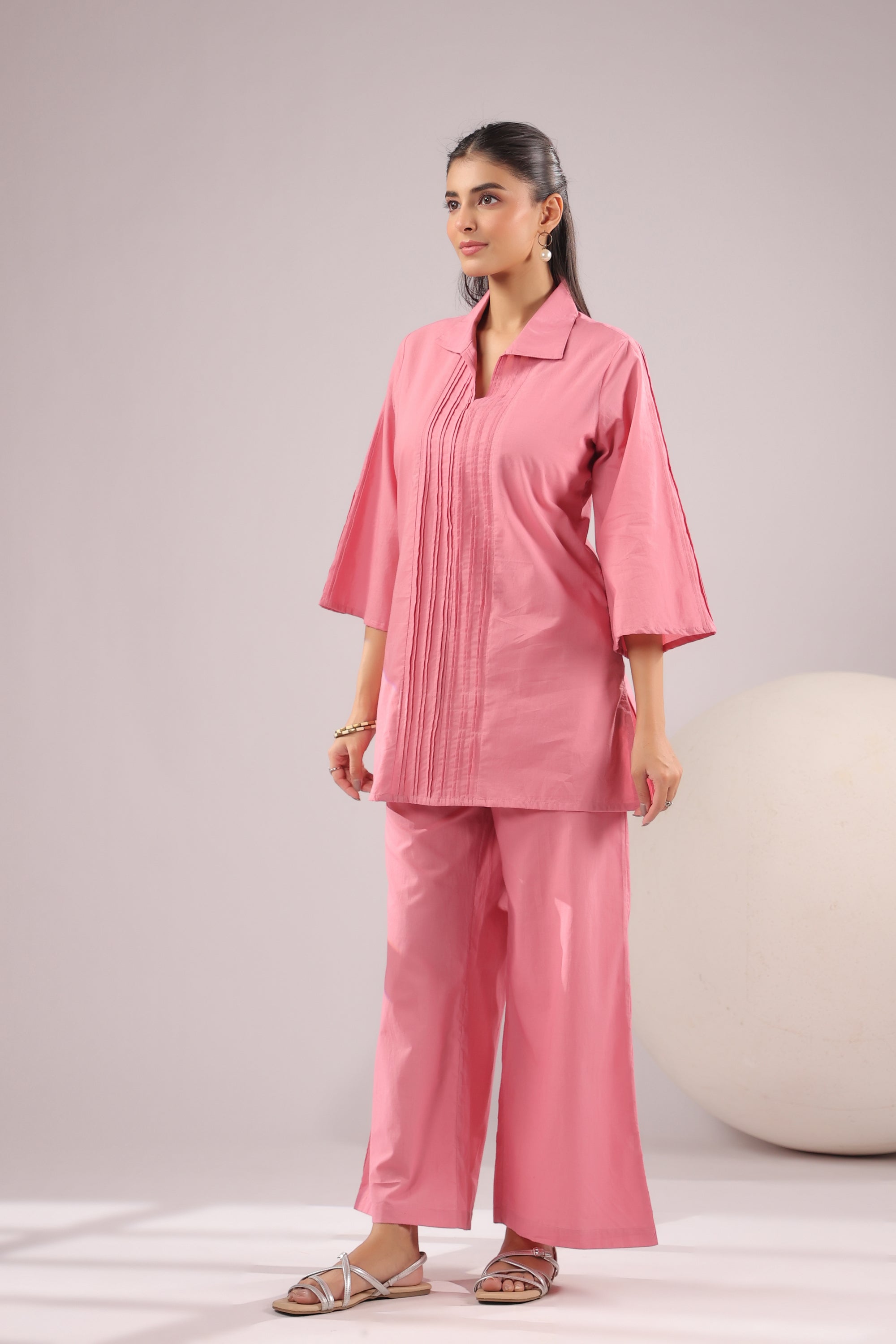 Rose Quartz Solid Cotton Co-ord Set