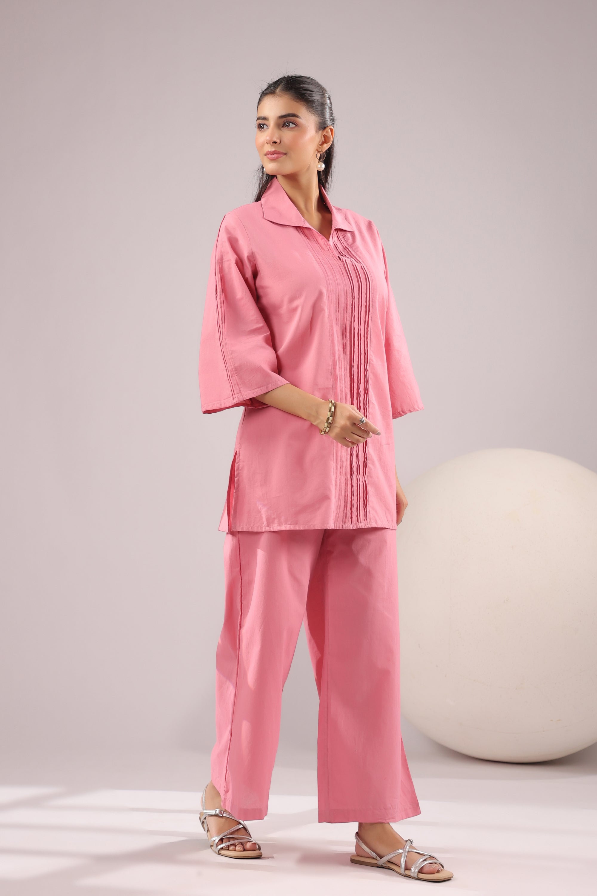 Rose Quartz Solid Cotton Co-ord Set