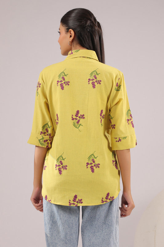 Sunny Bloom  Embroidered Cotton Flex Shirt