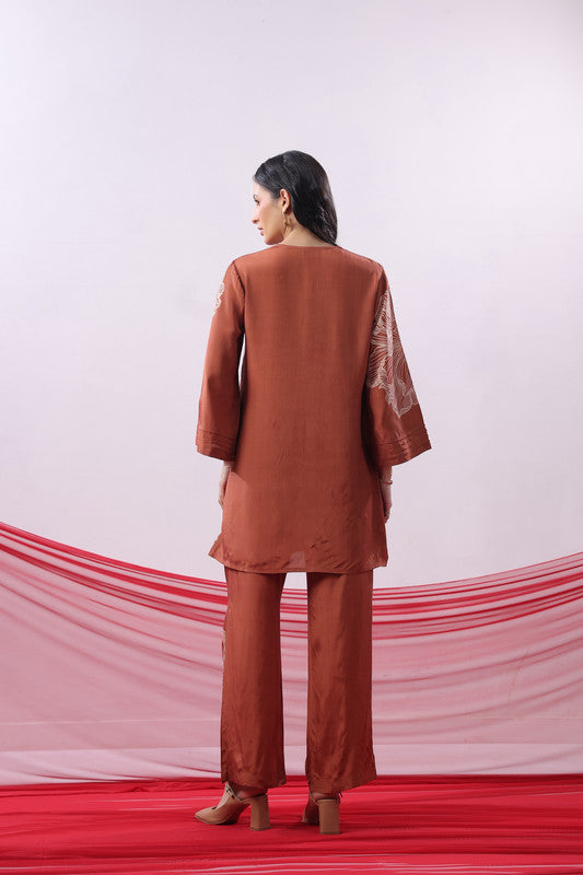 Rust Floral Printed Co-ord Set