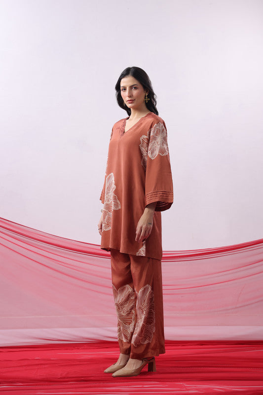 Rust Floral Printed Co-ord Set