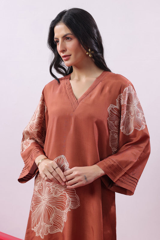 Rust Floral Printed Co-ord Set