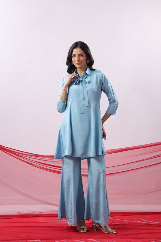 Sky Blue Solid Co-ord Set