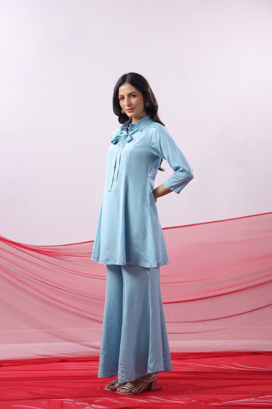 Sky Blue Solid Co-ord Set