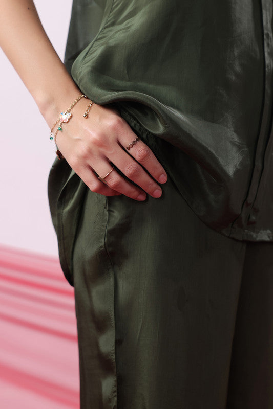 Olive Green Solid Relaxed Everyday Wear Co-ord Set