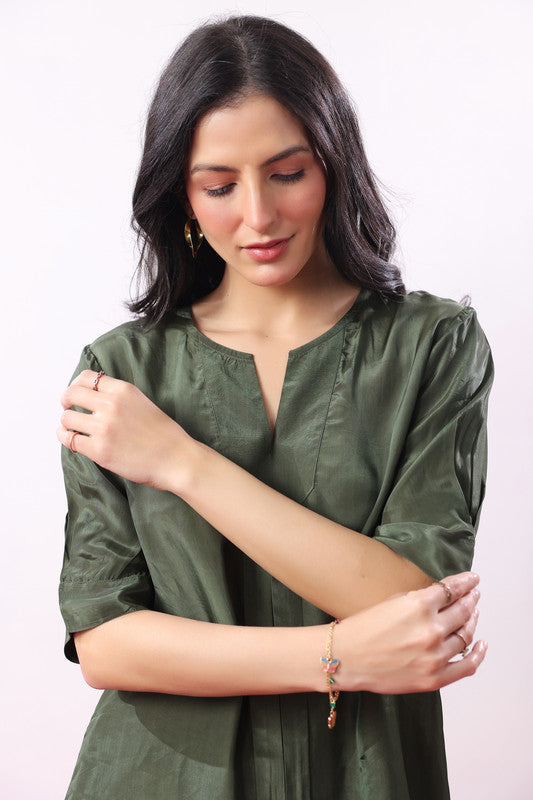 Olive Green Solid Relaxed Everyday Wear Co-ord Set