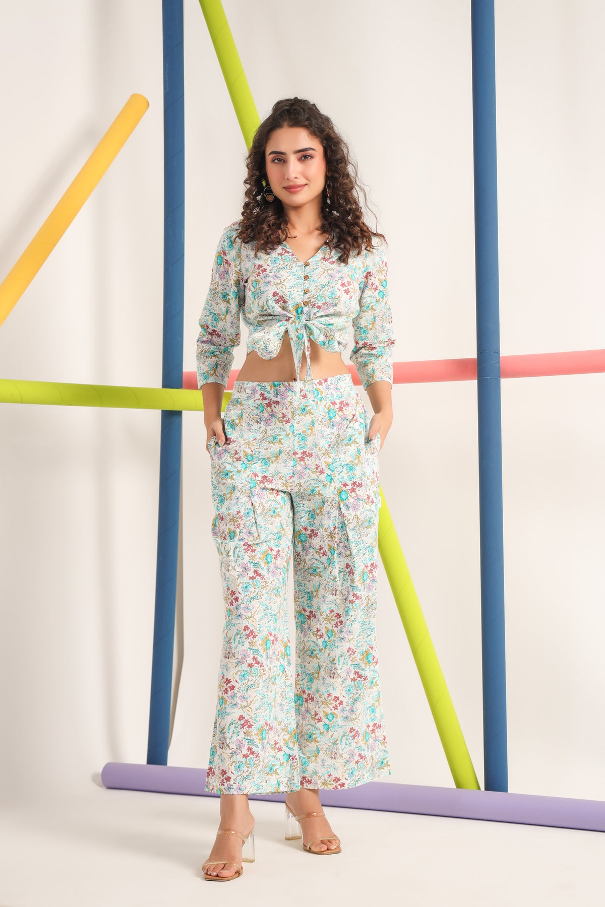 Fleur Off white Cotton Co-ord Set