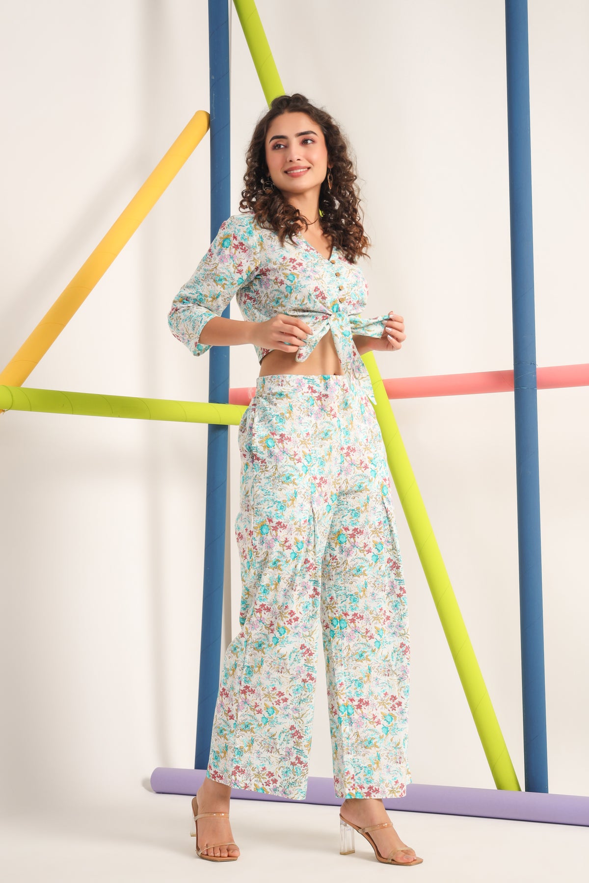 Fleur Off white Cotton Co-ord Set