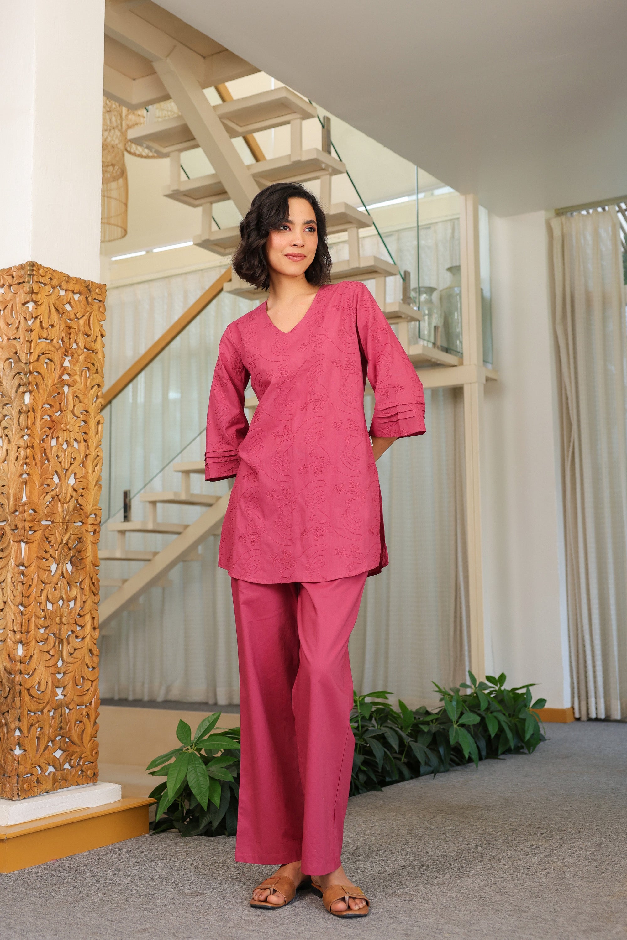 Berry Aura Cotton Co-ord Set