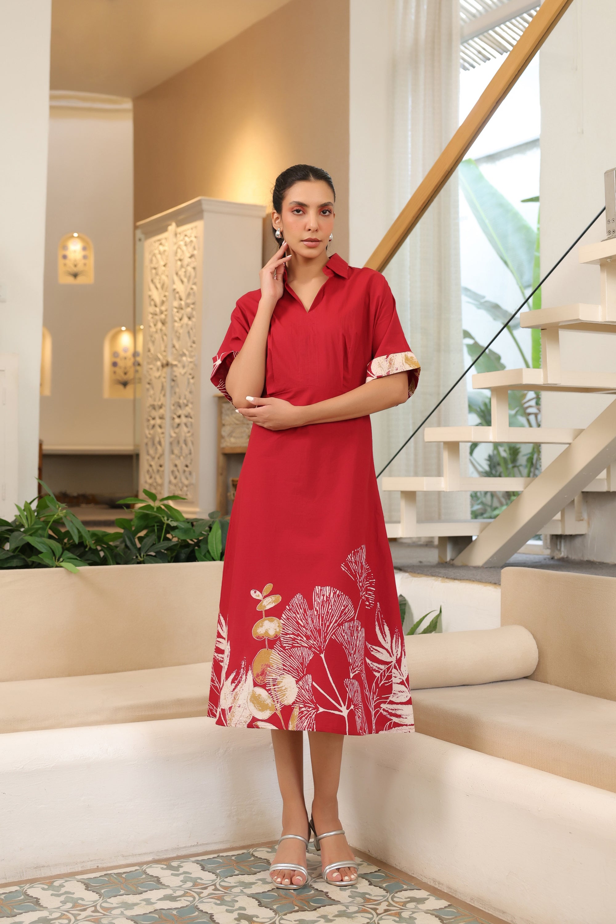 Scarlet Charm Cotton Dress