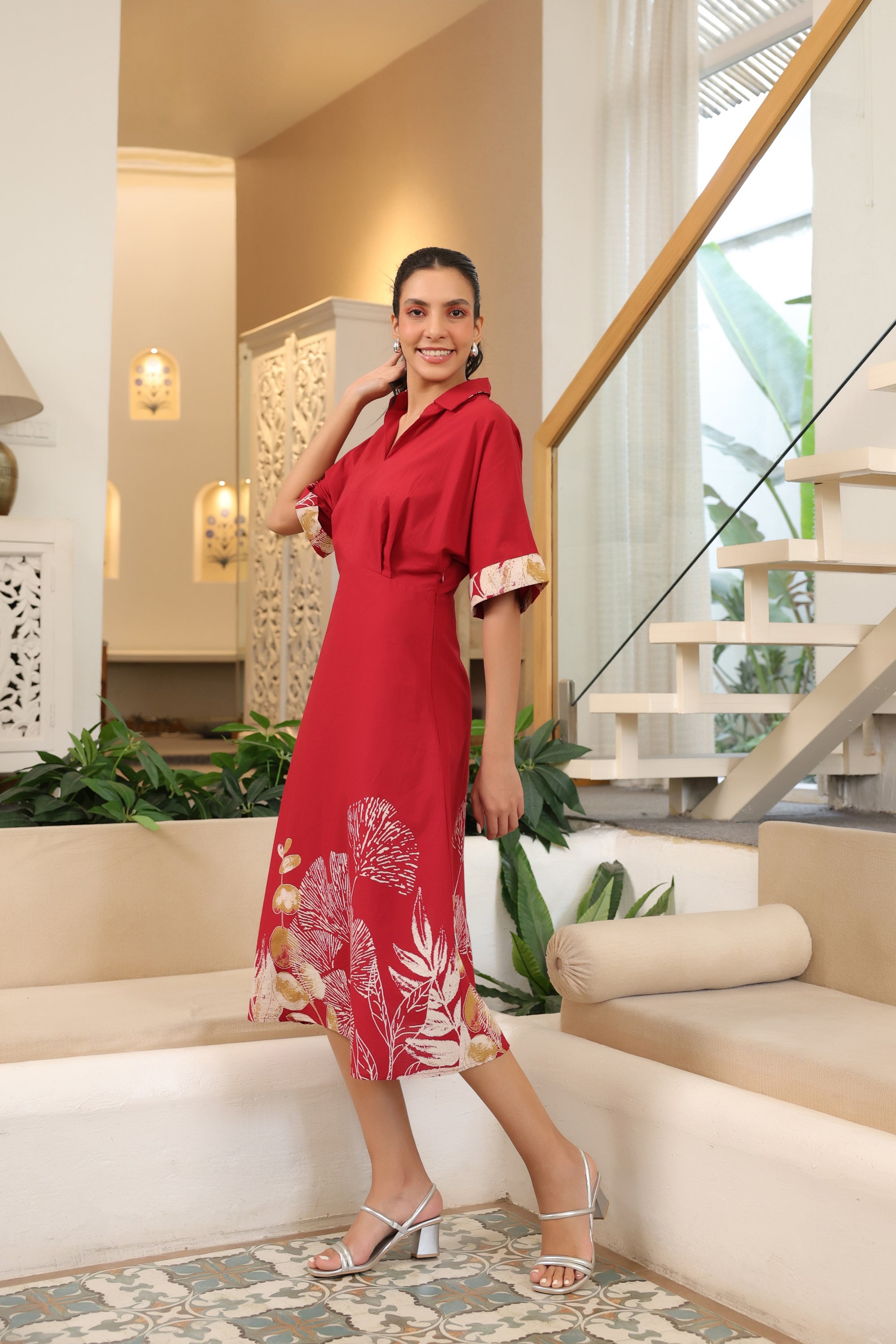 Scarlet Charm Cotton Dress