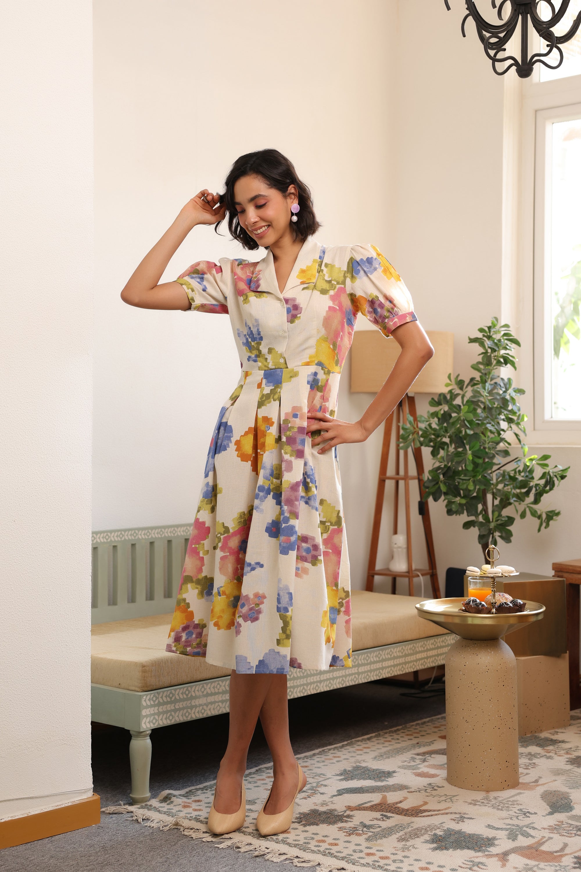 Spring Hues Vintage Cotton Flex Dress