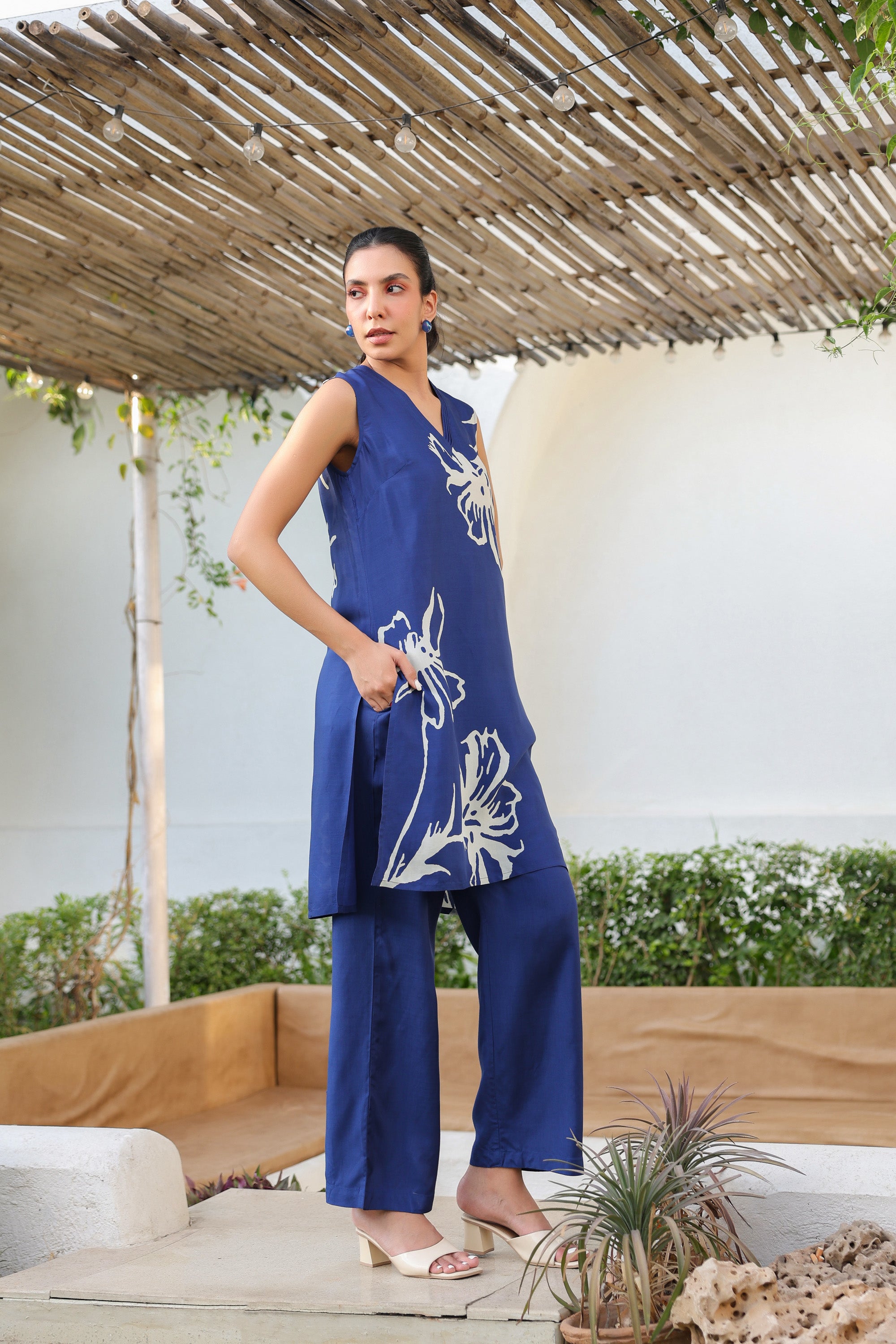 Blue Iris Russian Silk Co-ord Set