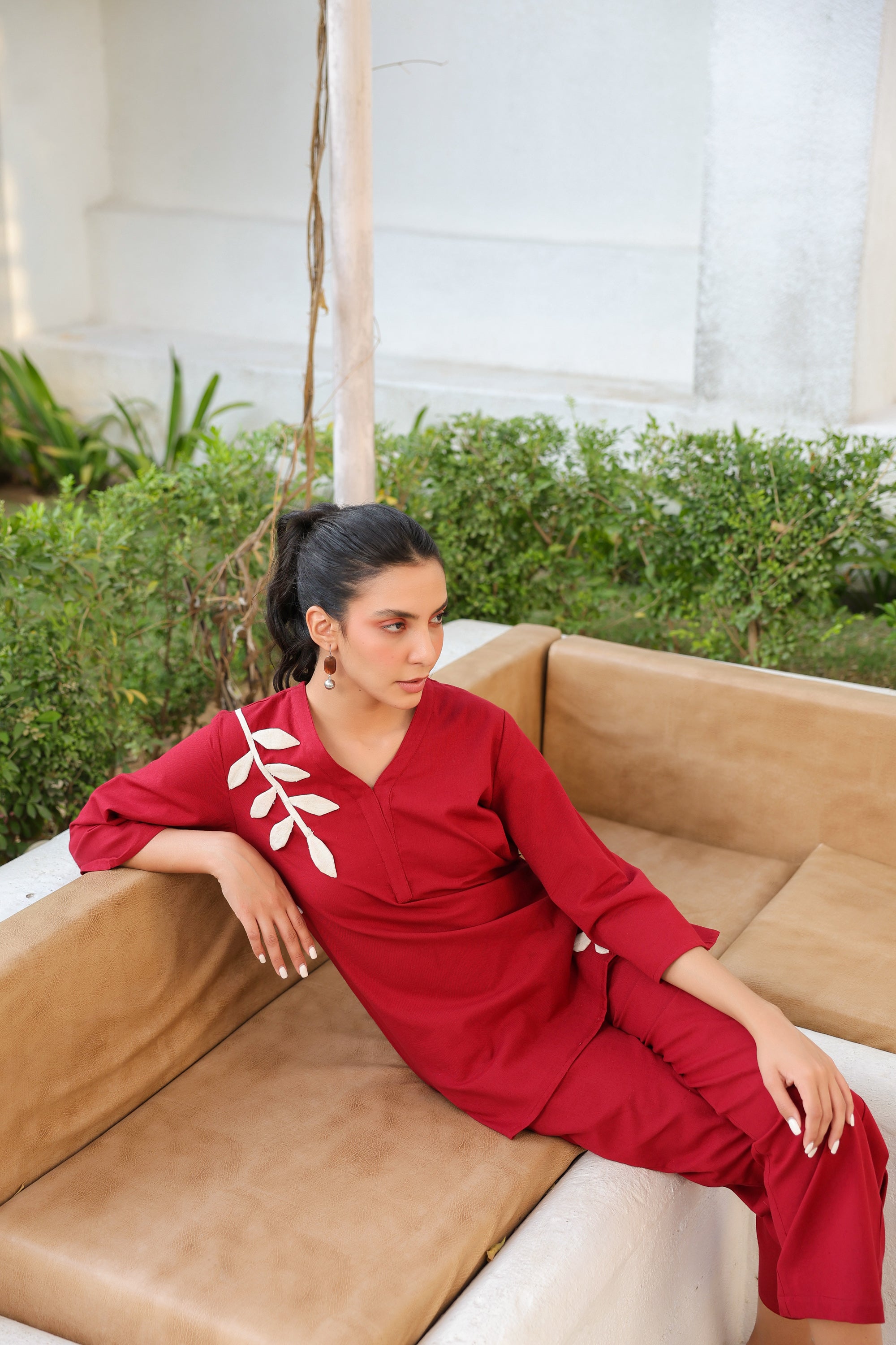 Red Petal Cotton Flex Co-ord Set