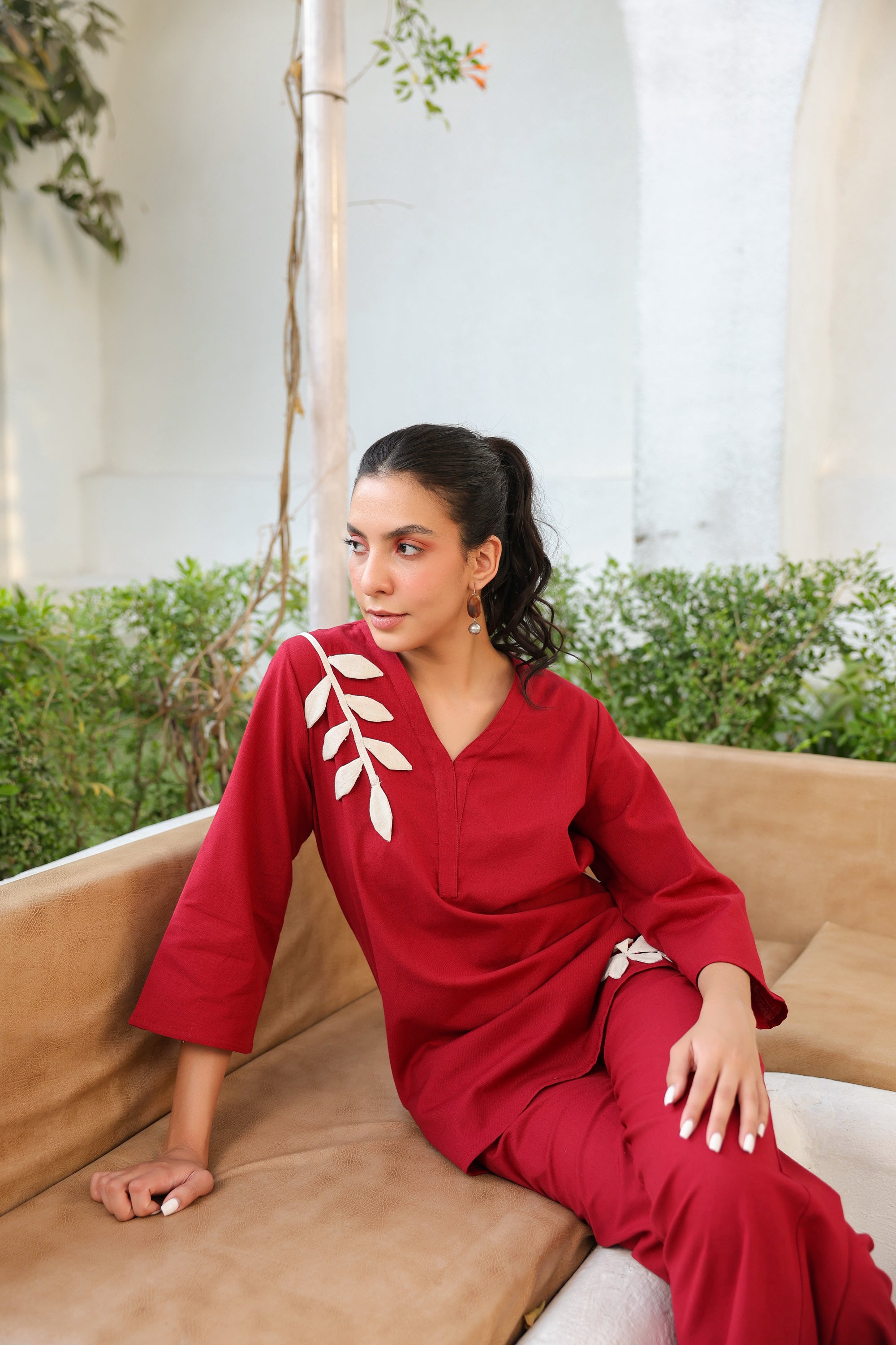 Red Petal Cotton Flex Co-ord Set