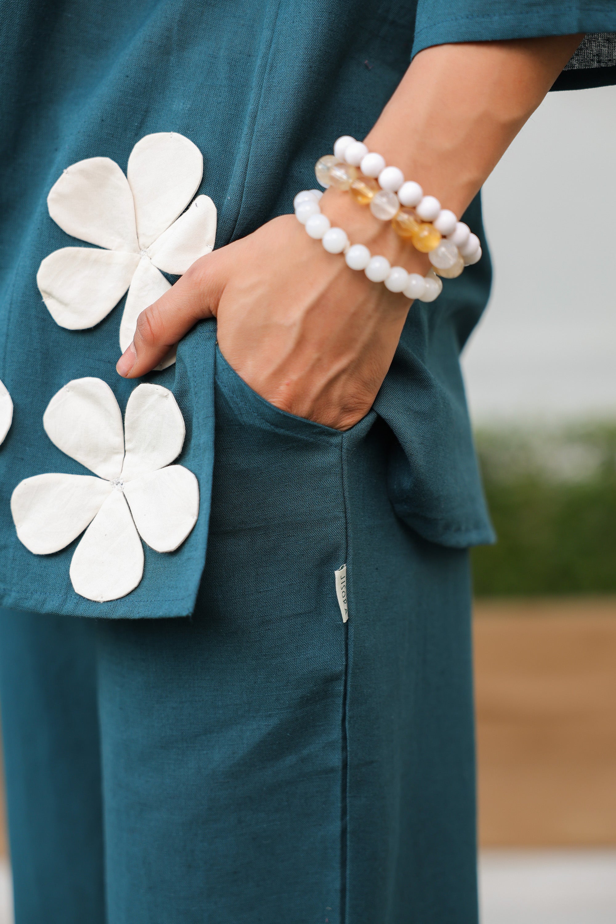 Teal Petal Cotton Flex Co-ord Set