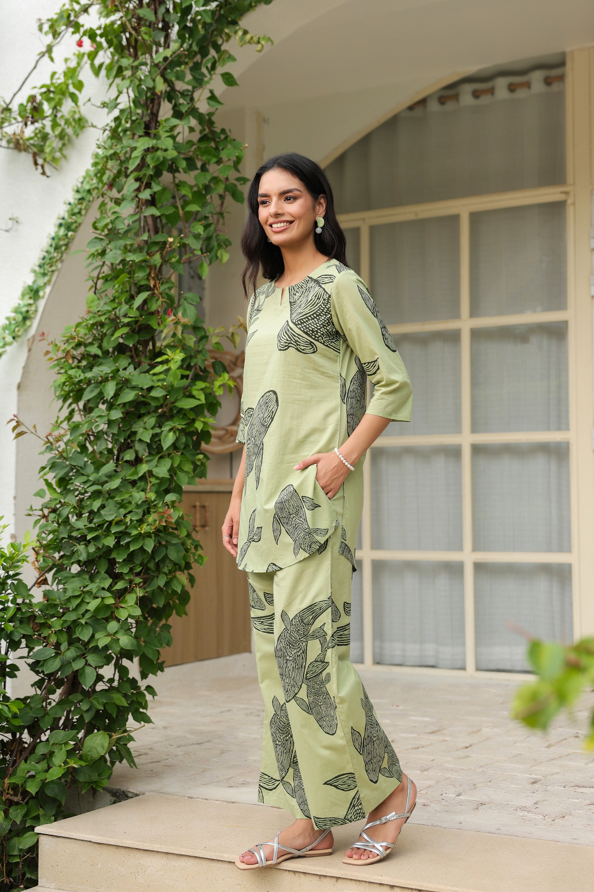 Serene Pastel Green Cotton Co-ord Set