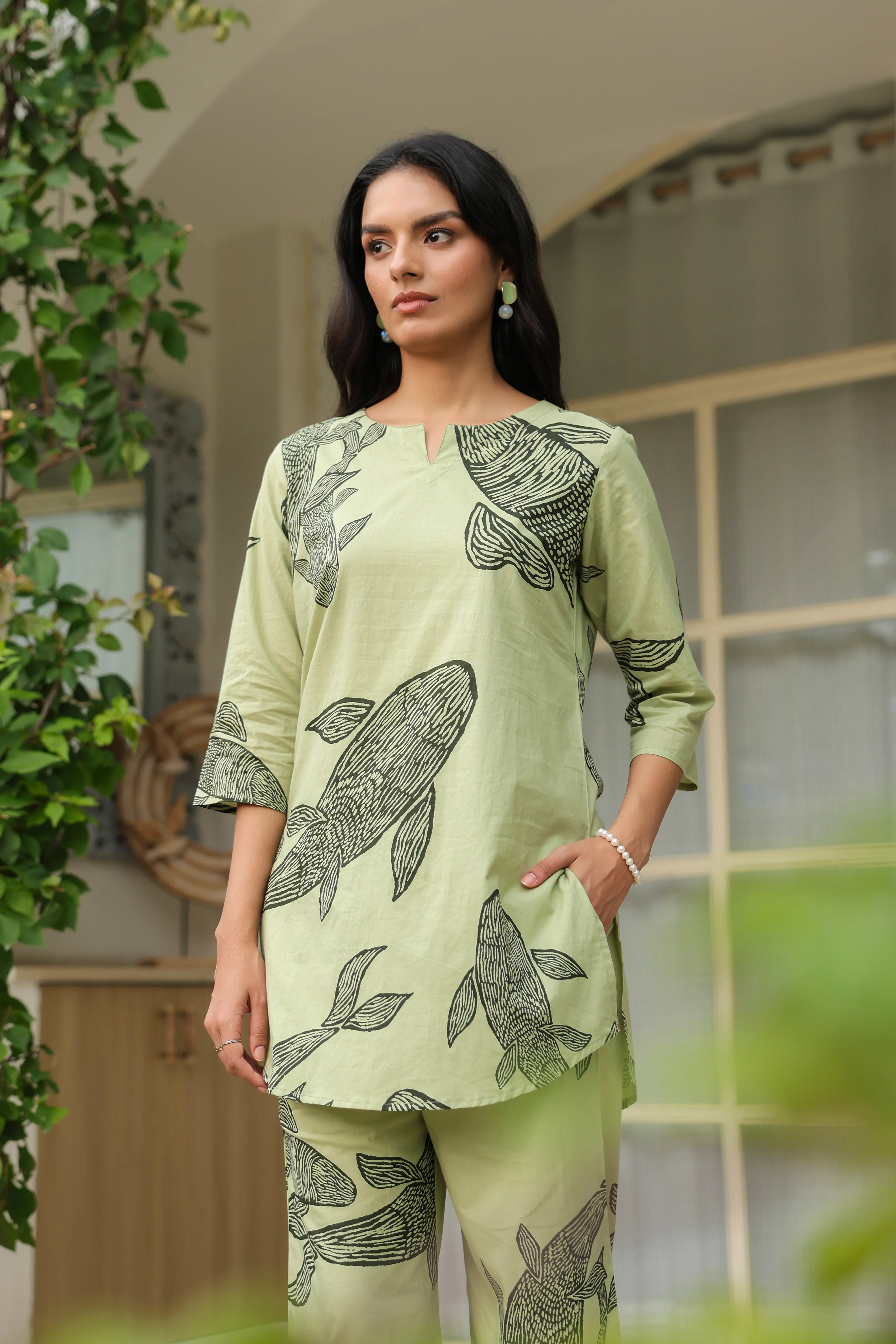 Serene Pastel Green Cotton Co-ord Set