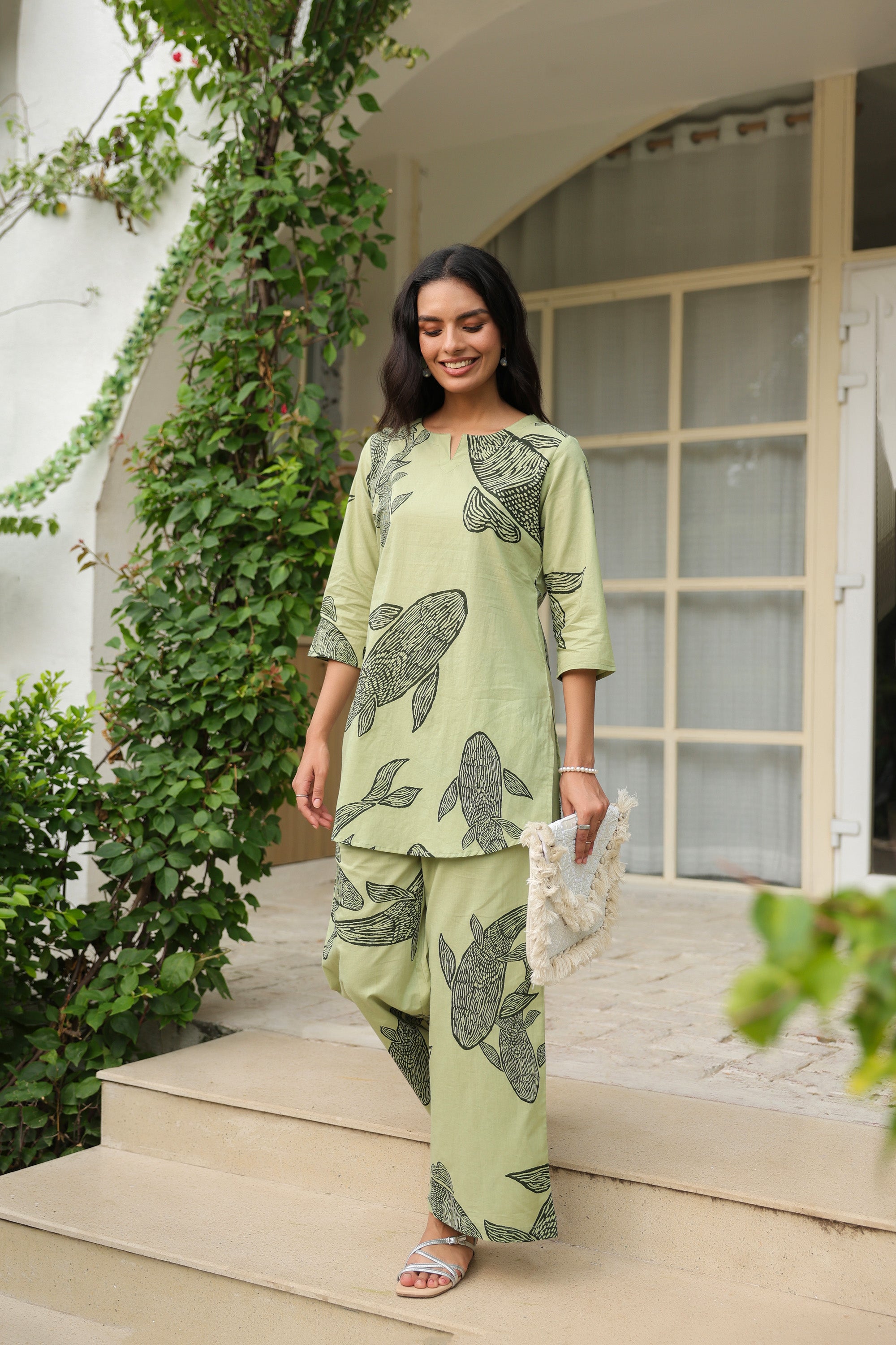 Serene Pastel Green Cotton Co-ord Set