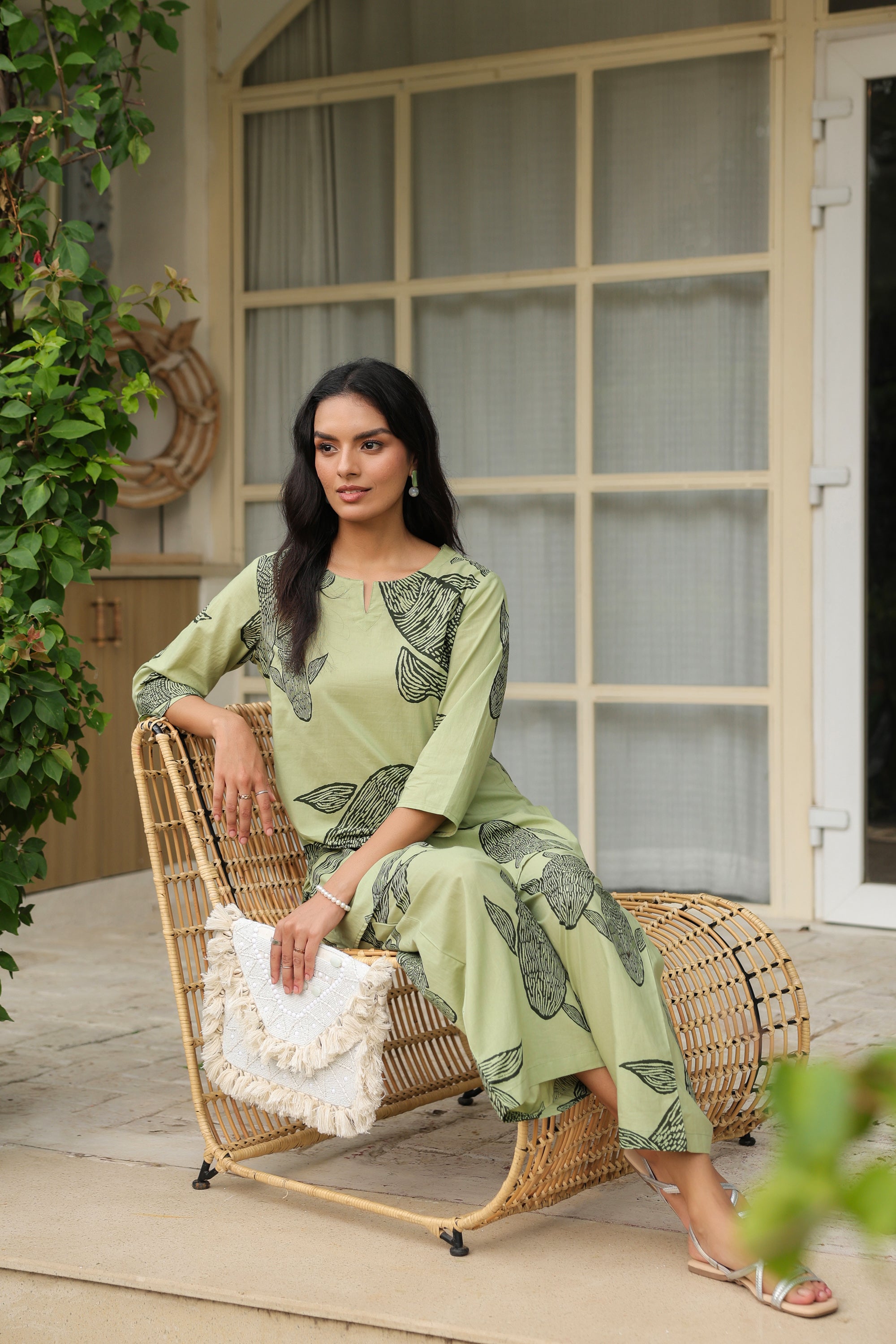 Serene Pastel Green Cotton Co-ord Set