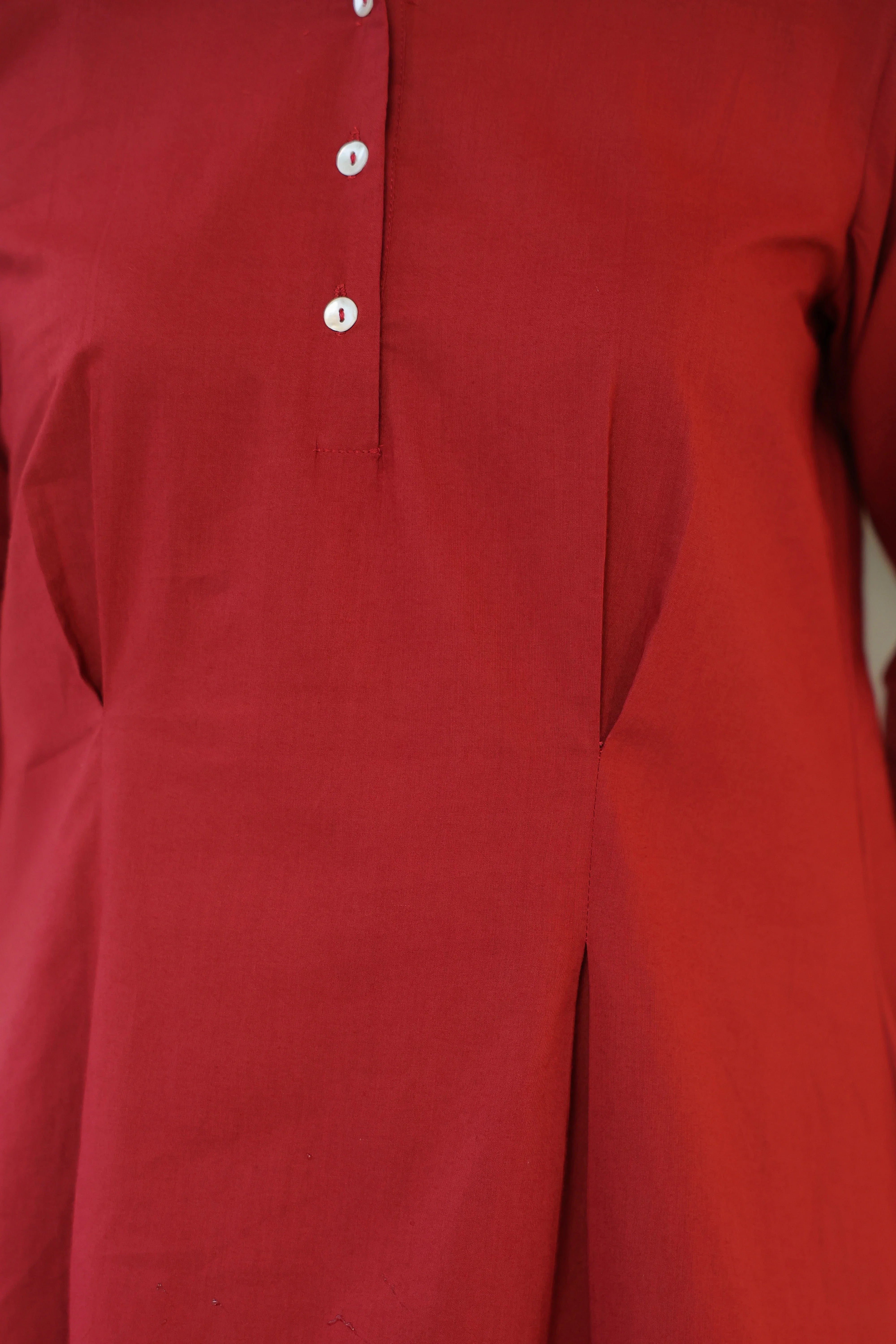 Crimson Ease Cotton Co-ord Set