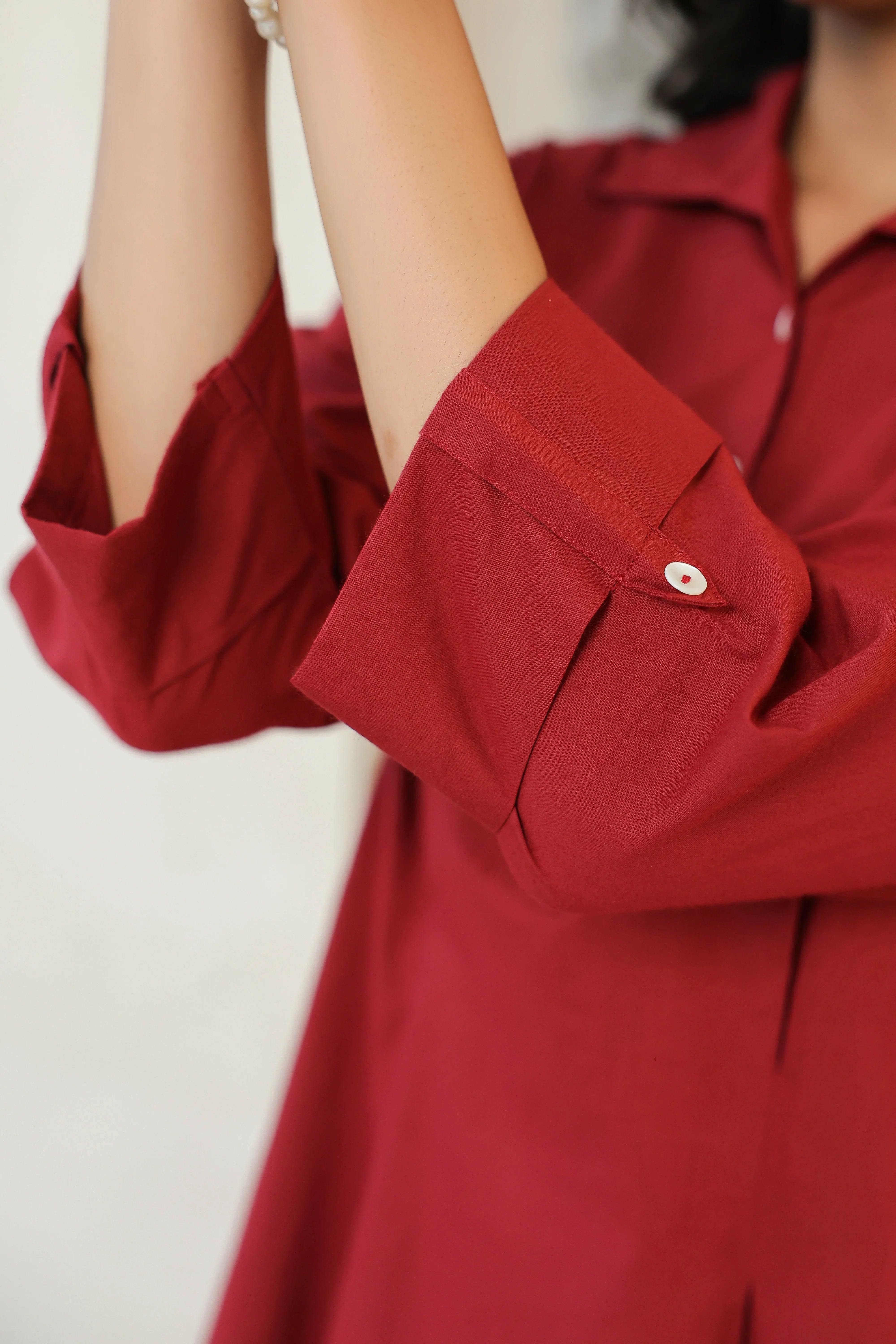 Crimson Ease Cotton Co-ord Set