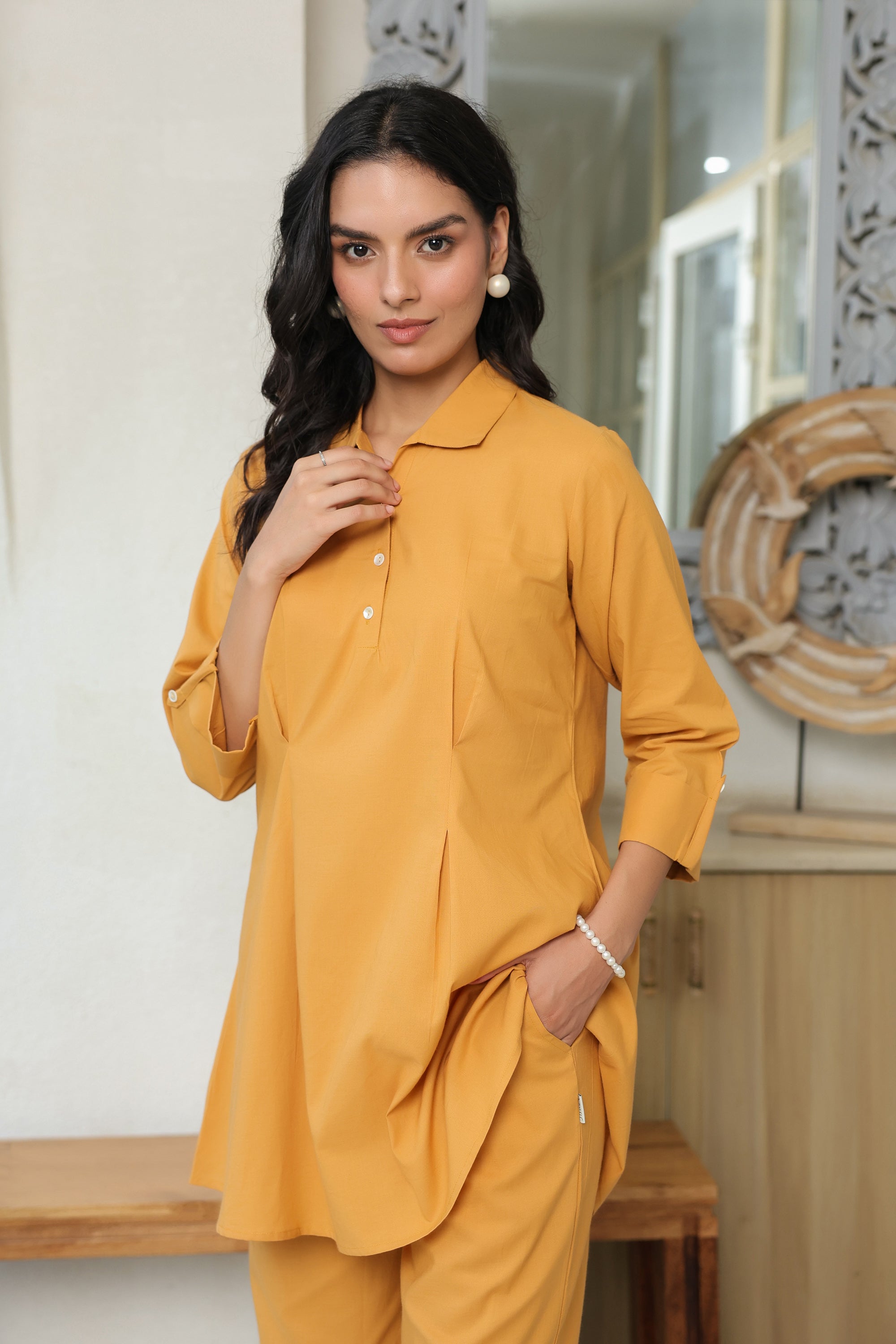 Golden Dusk Cotton Co-ord Set