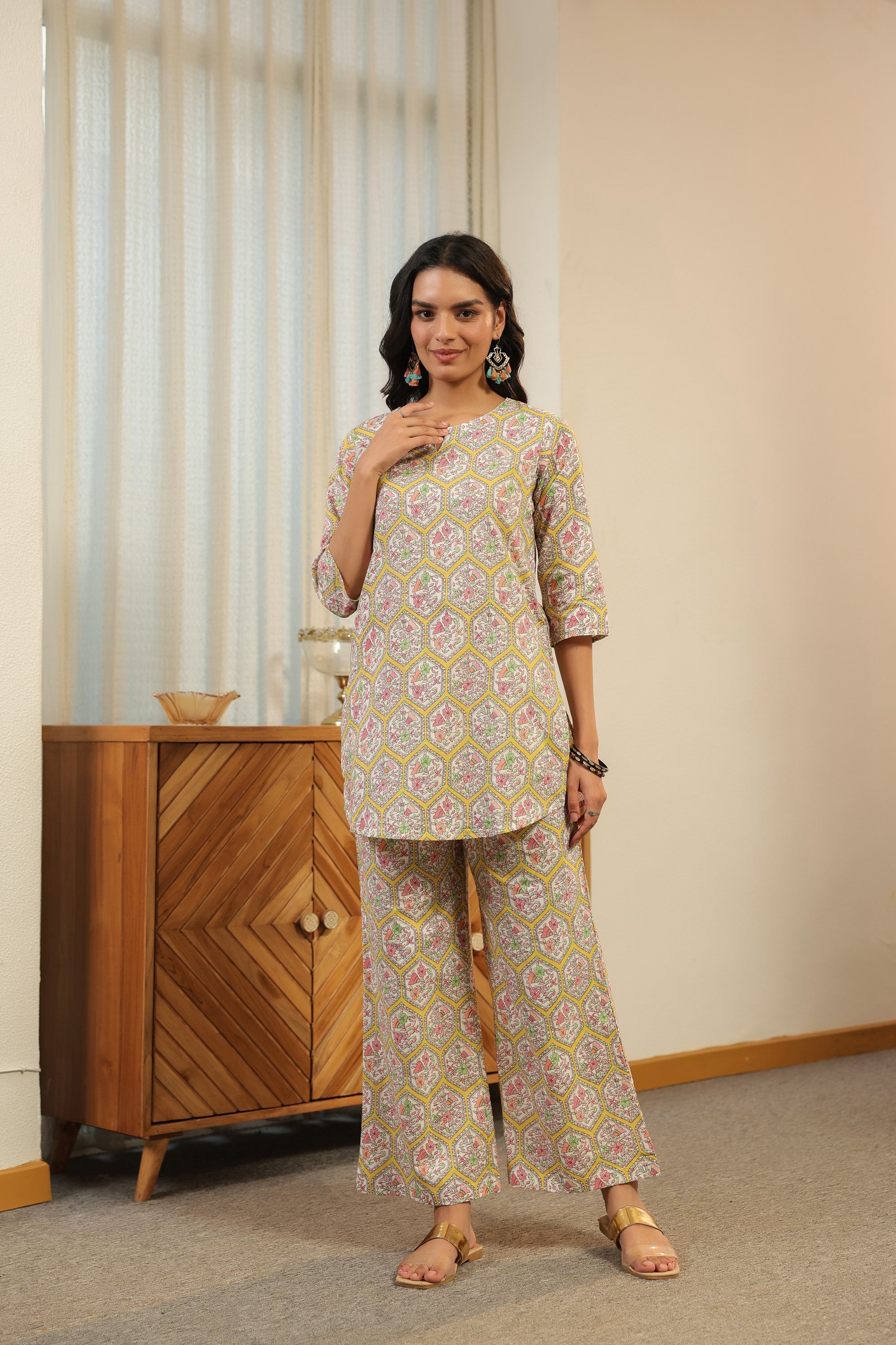 Pastel Mosaic Printed Cotton Co-ord Set