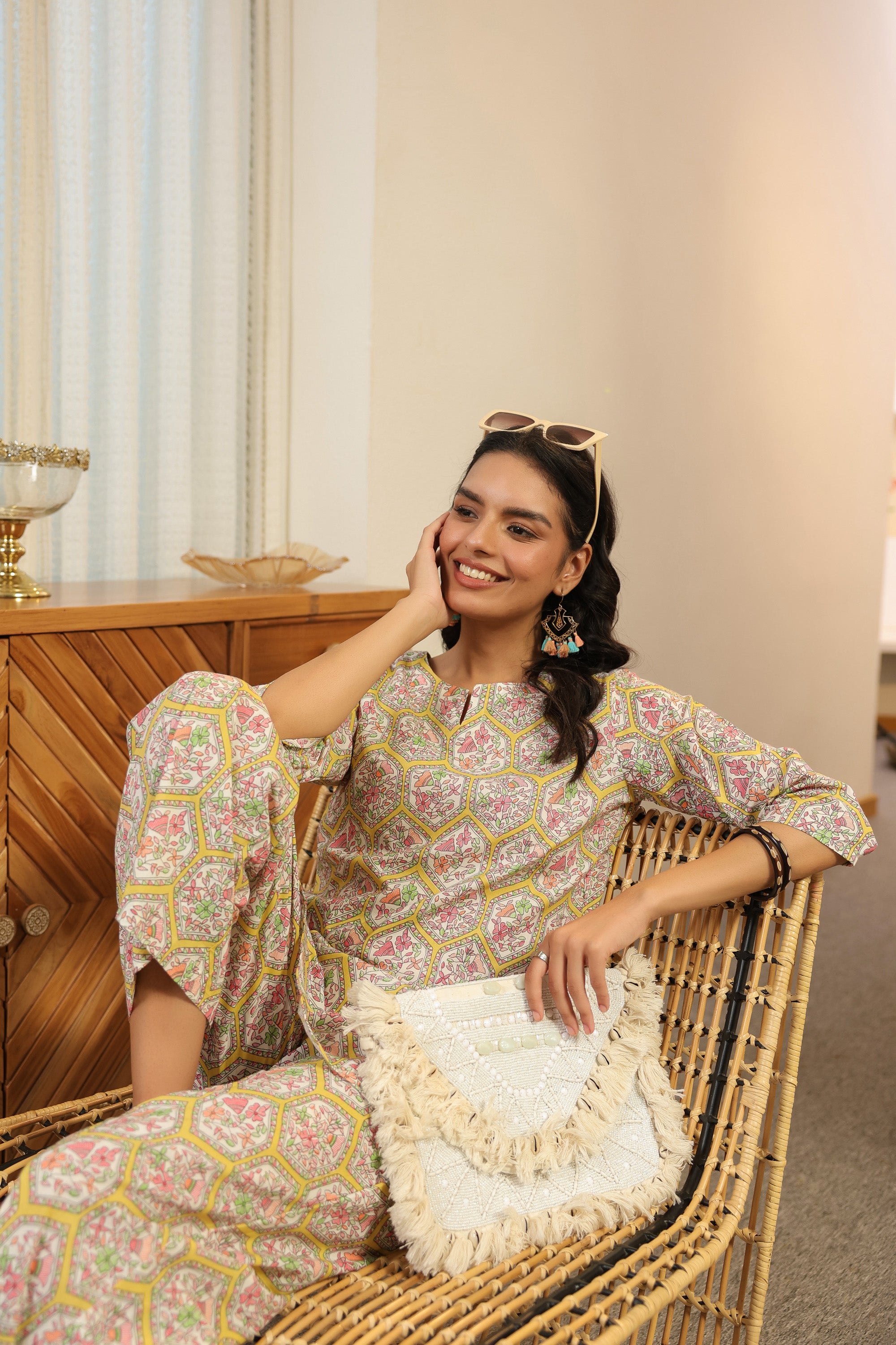 Pastel Mosaic Printed Cotton Co-ord Set