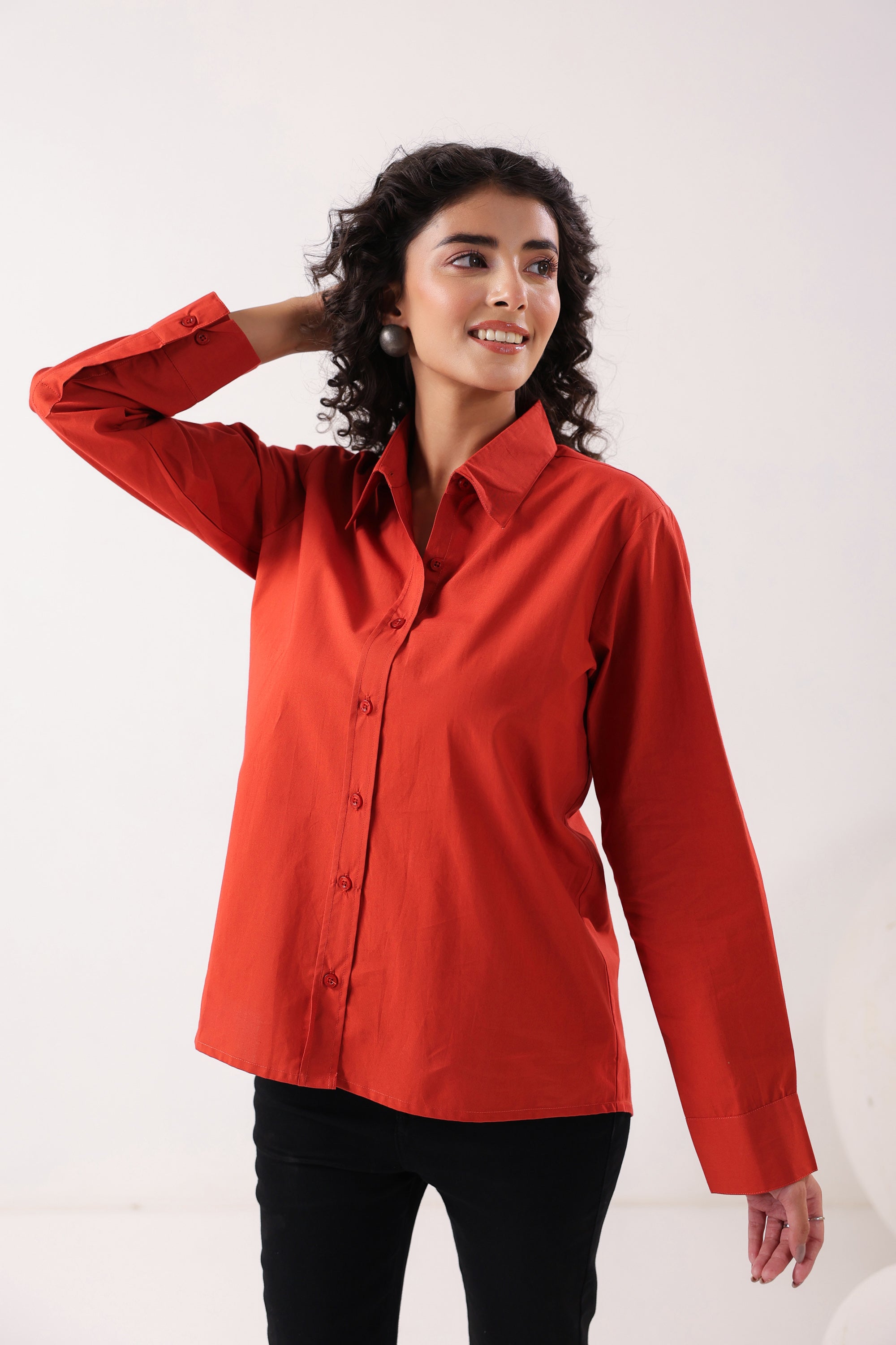 Red Essence Formal Poplin Shirt