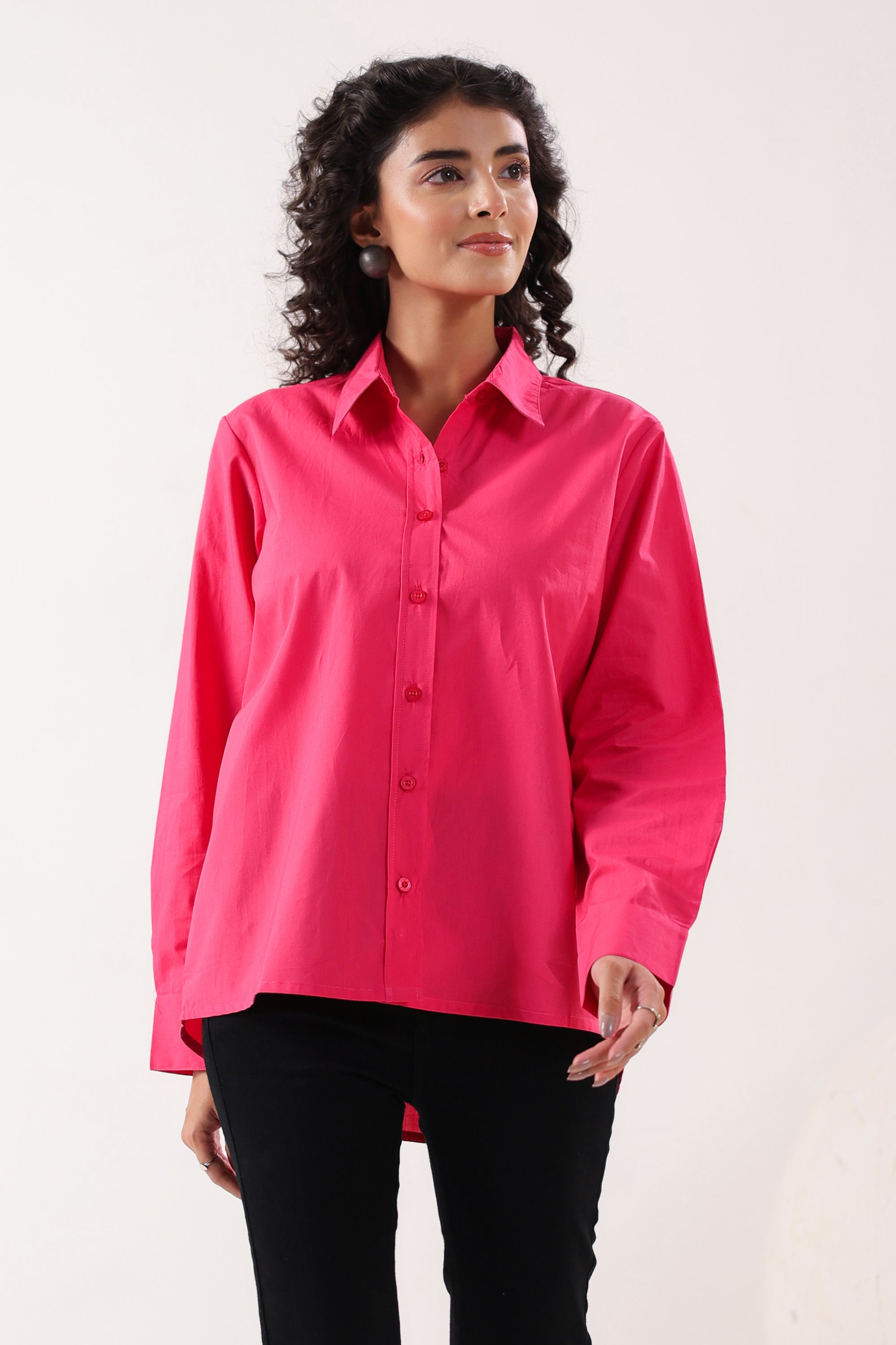 Fuchsia Flair Formal Pink Poplin Shirt