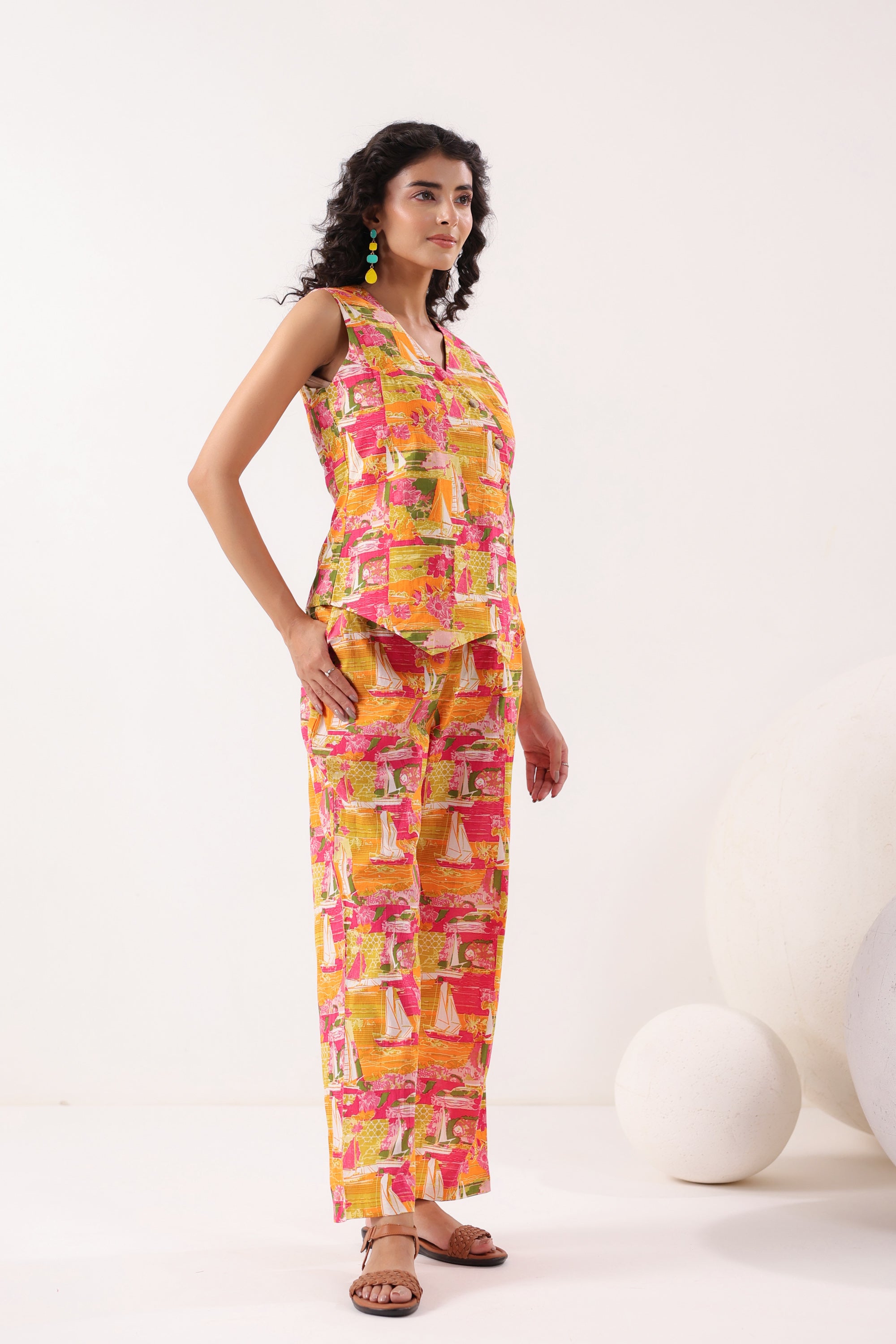 Sunburst Symphony Multi Cotton Co-ord Set