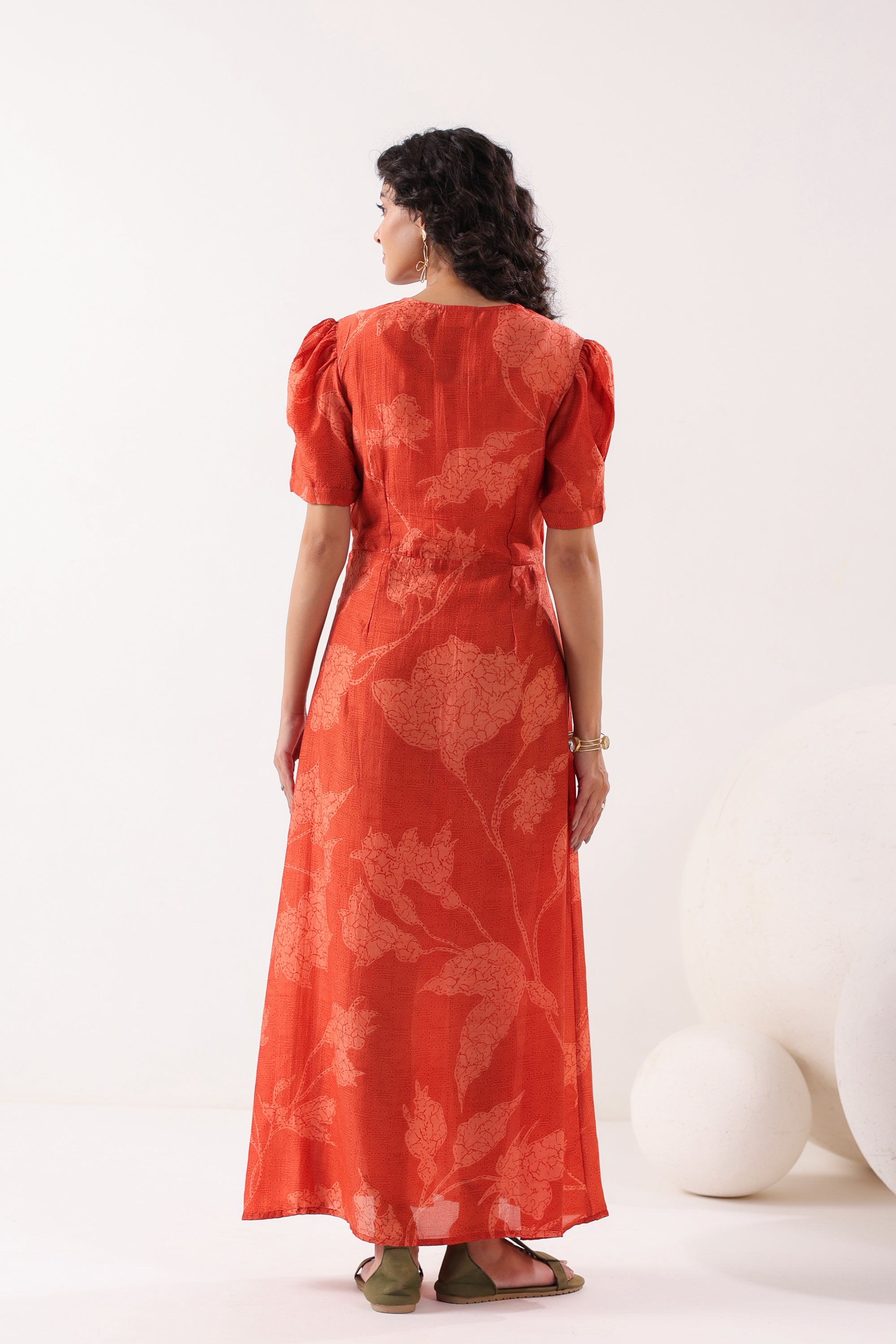 Rust Breeze Silk Sundress