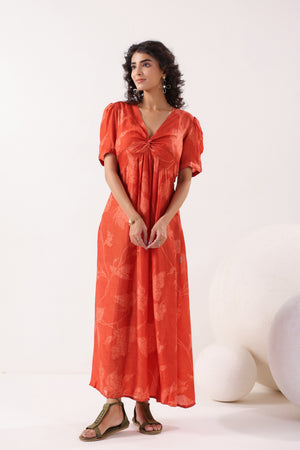Rust Breeze Silk Sundress
