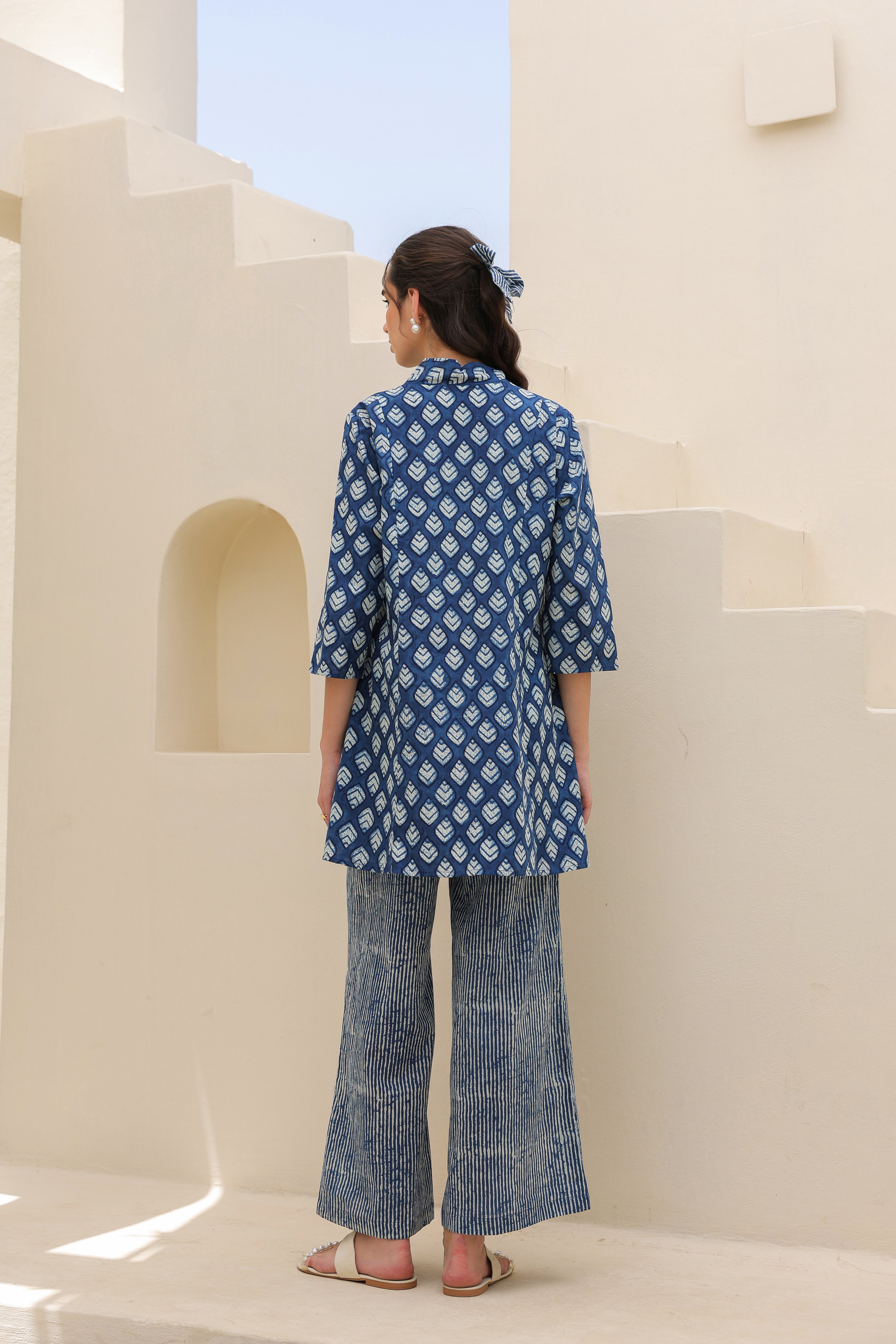 Sailing Blue Printed Cotton Co-ord Set