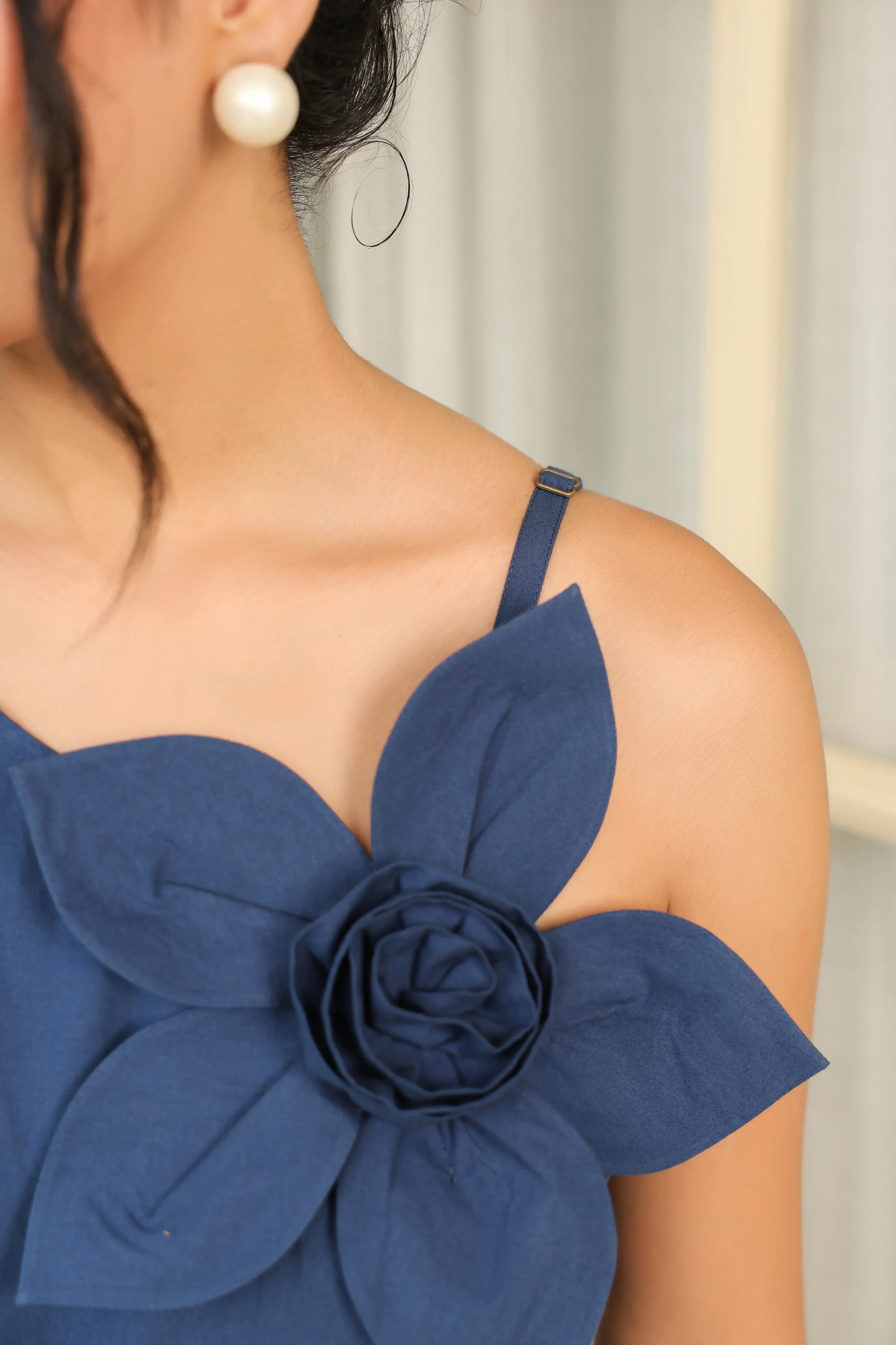 Midnight Bloom 3D Flower Dress
