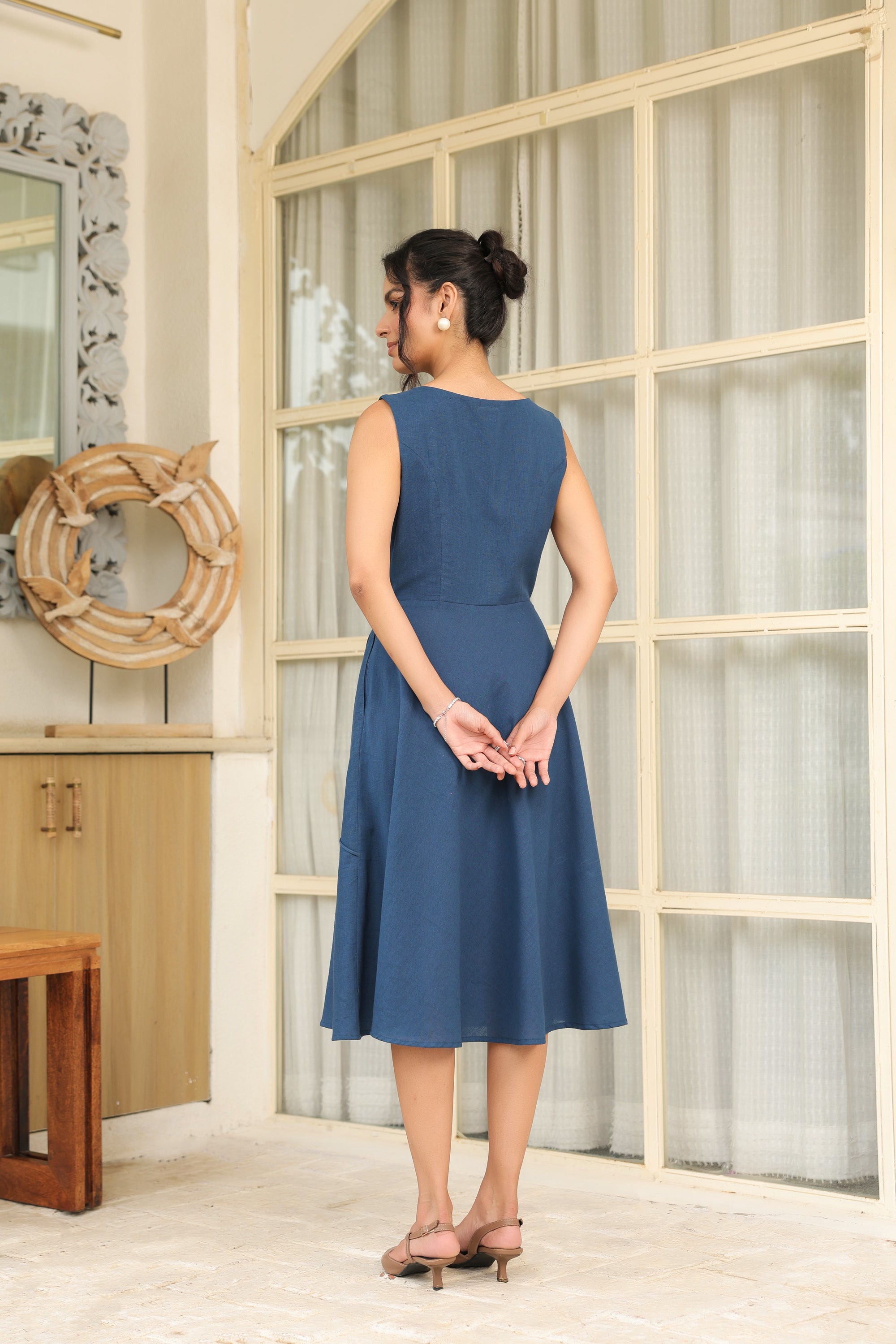 Midnight Grace 3D Flower Dress