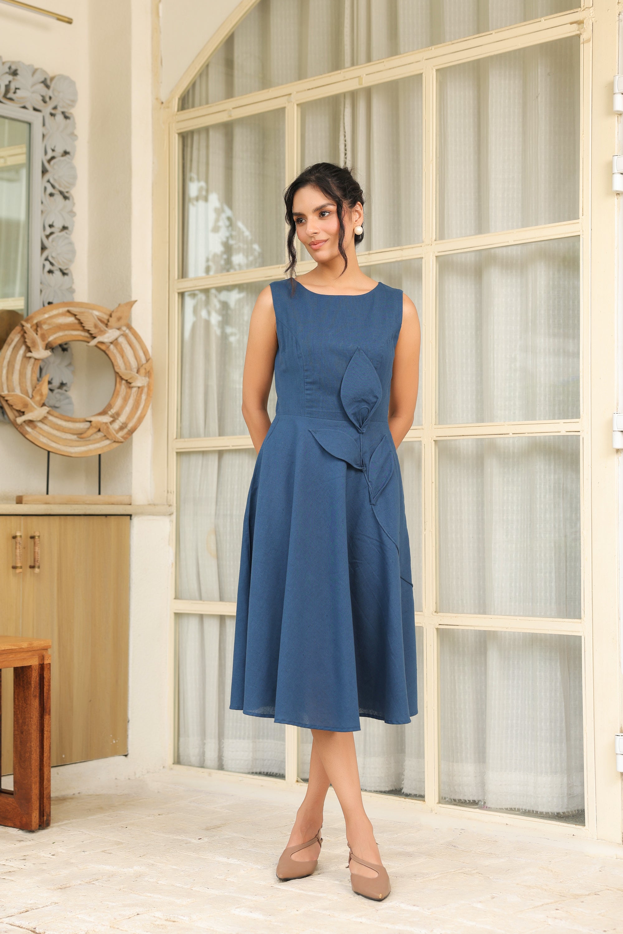 Midnight Grace 3D Flower Dress