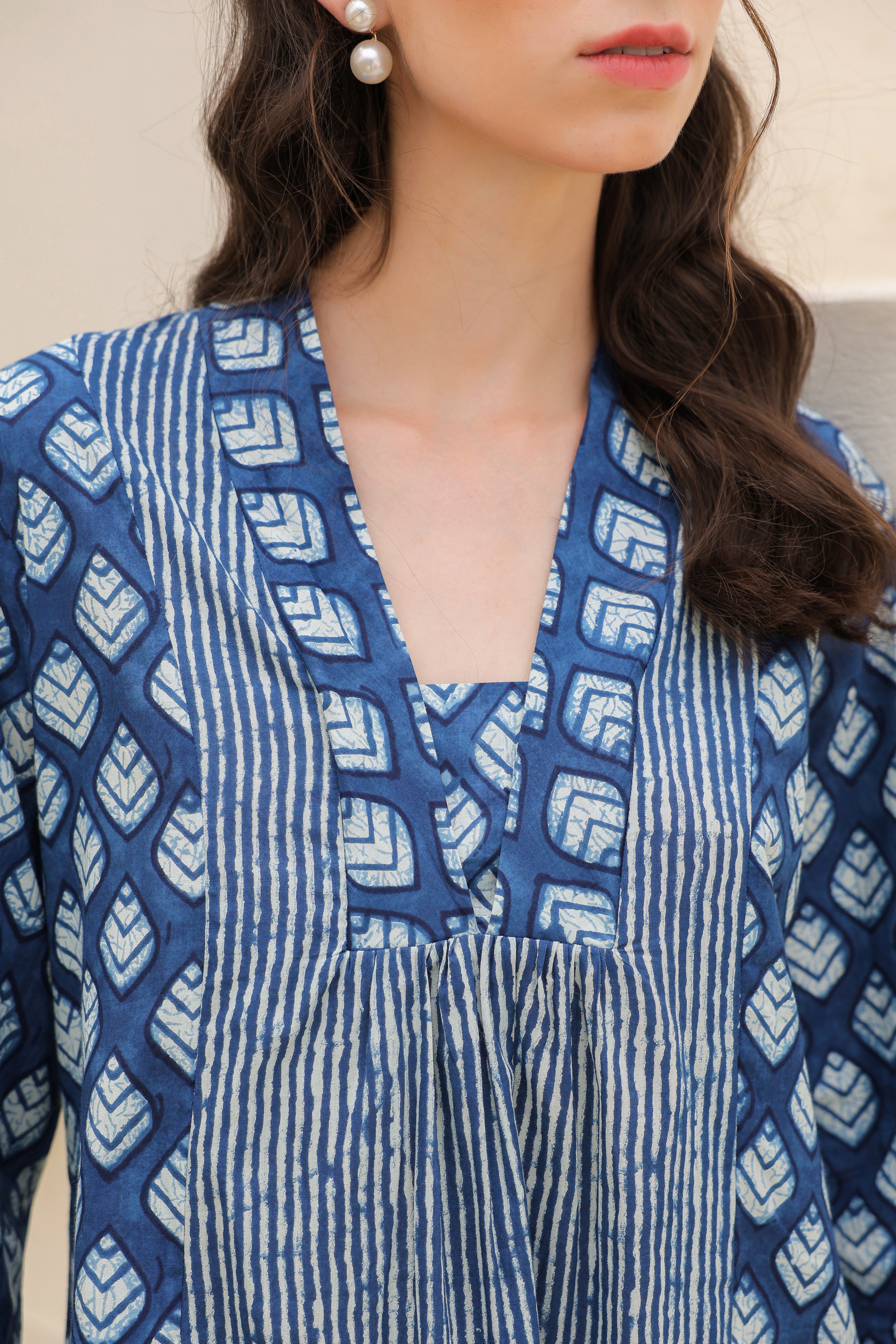 Sailing Blue Printed Cotton Co-ord Set