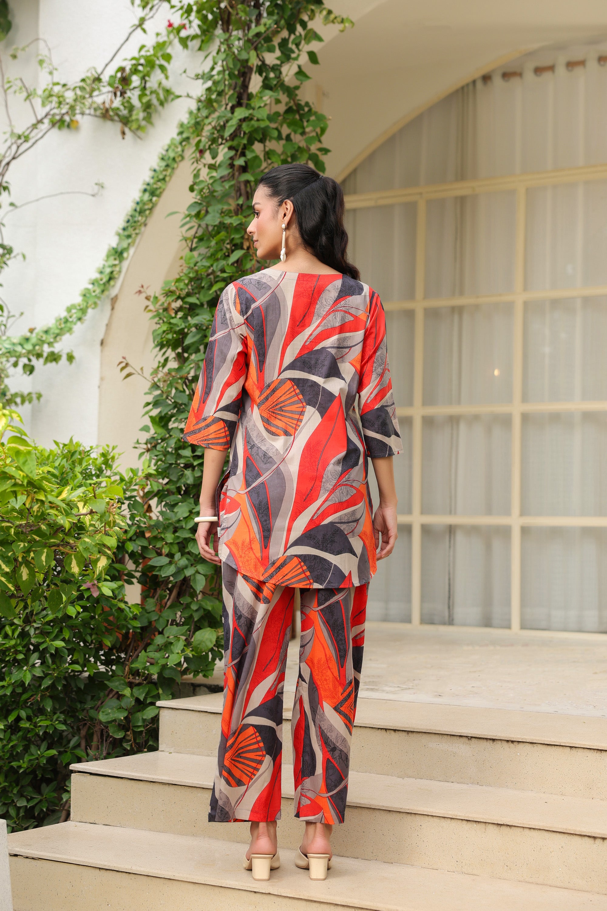 Sunset Hues Abstract Printed Multicolour Cotton Co-ord Set