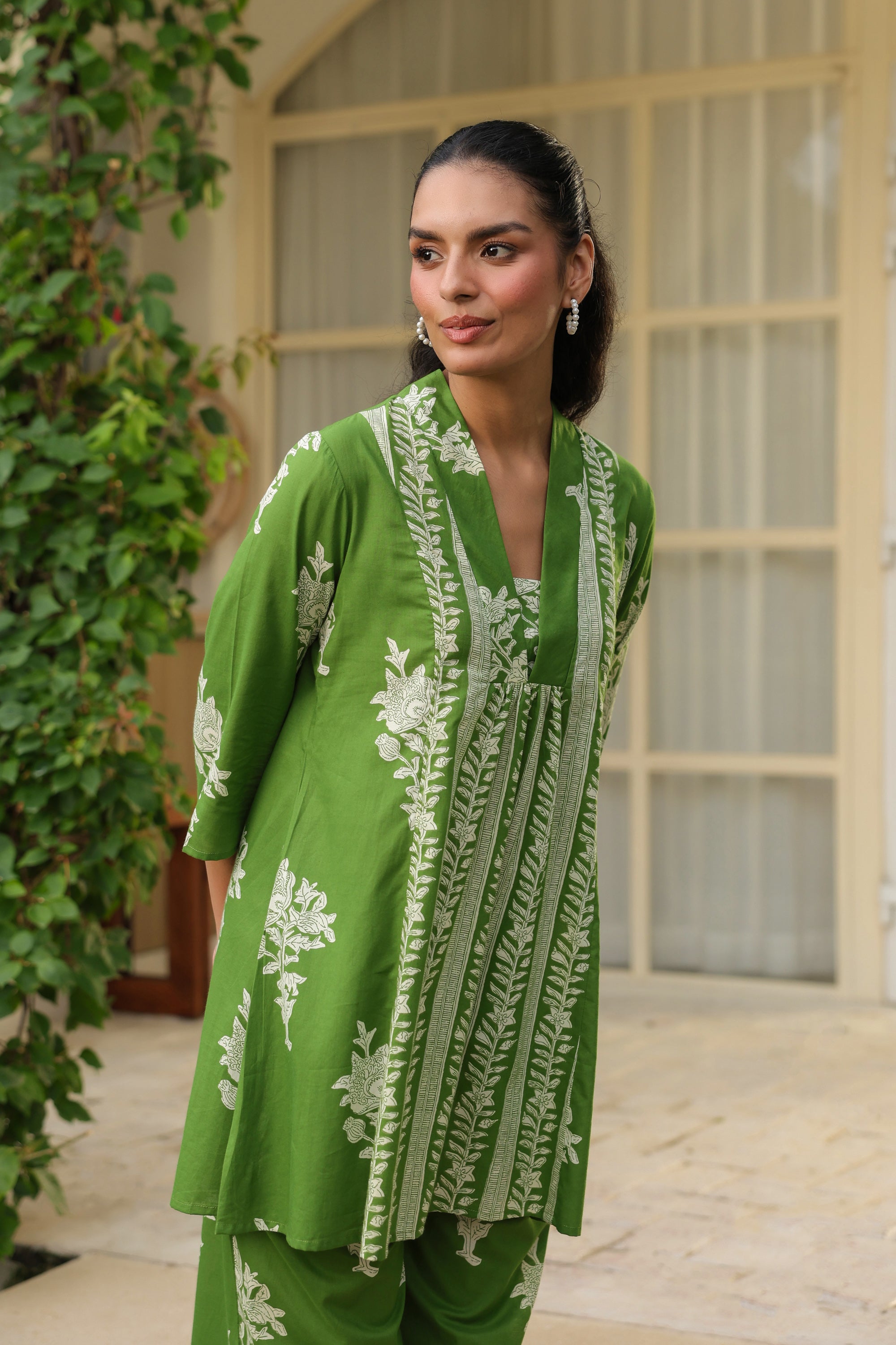 Meadow Green Floral Breeze Cotton Co-ord Set