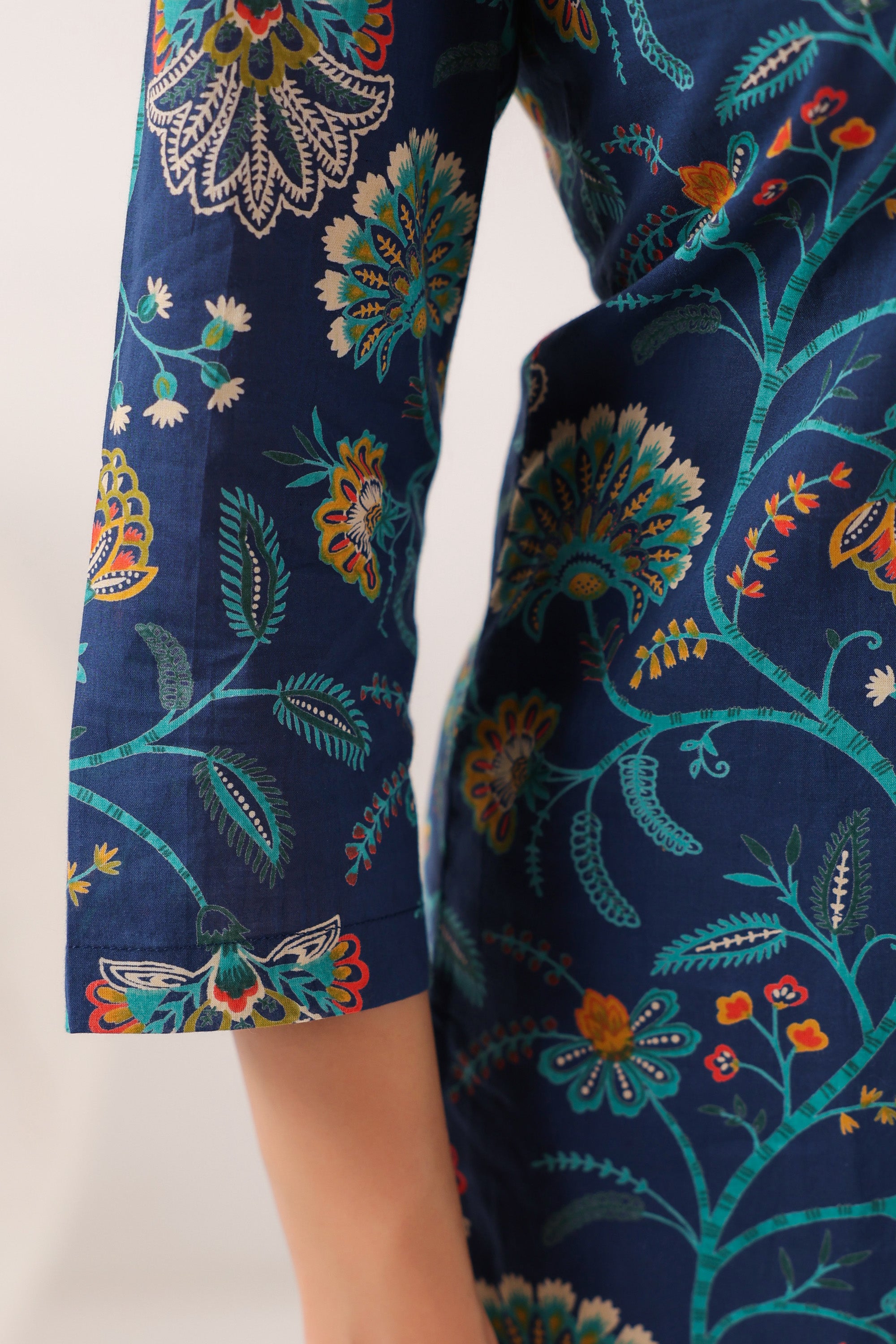 Vibrant Ethnic Blue Cotton Top