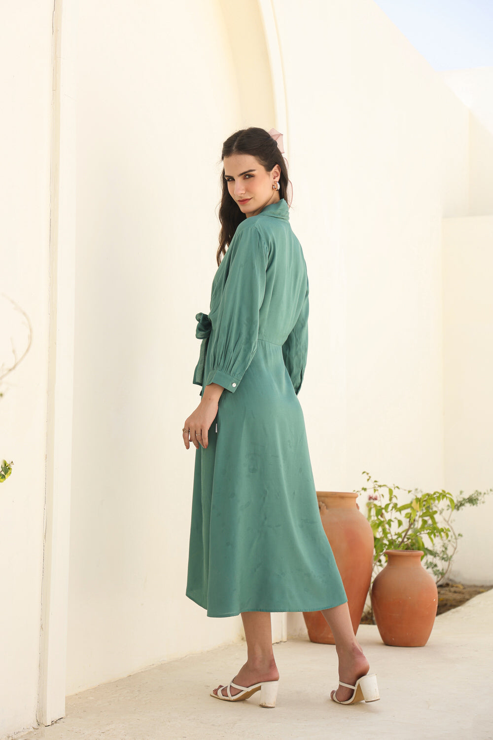 Sage Serenity Russian Silk Dress