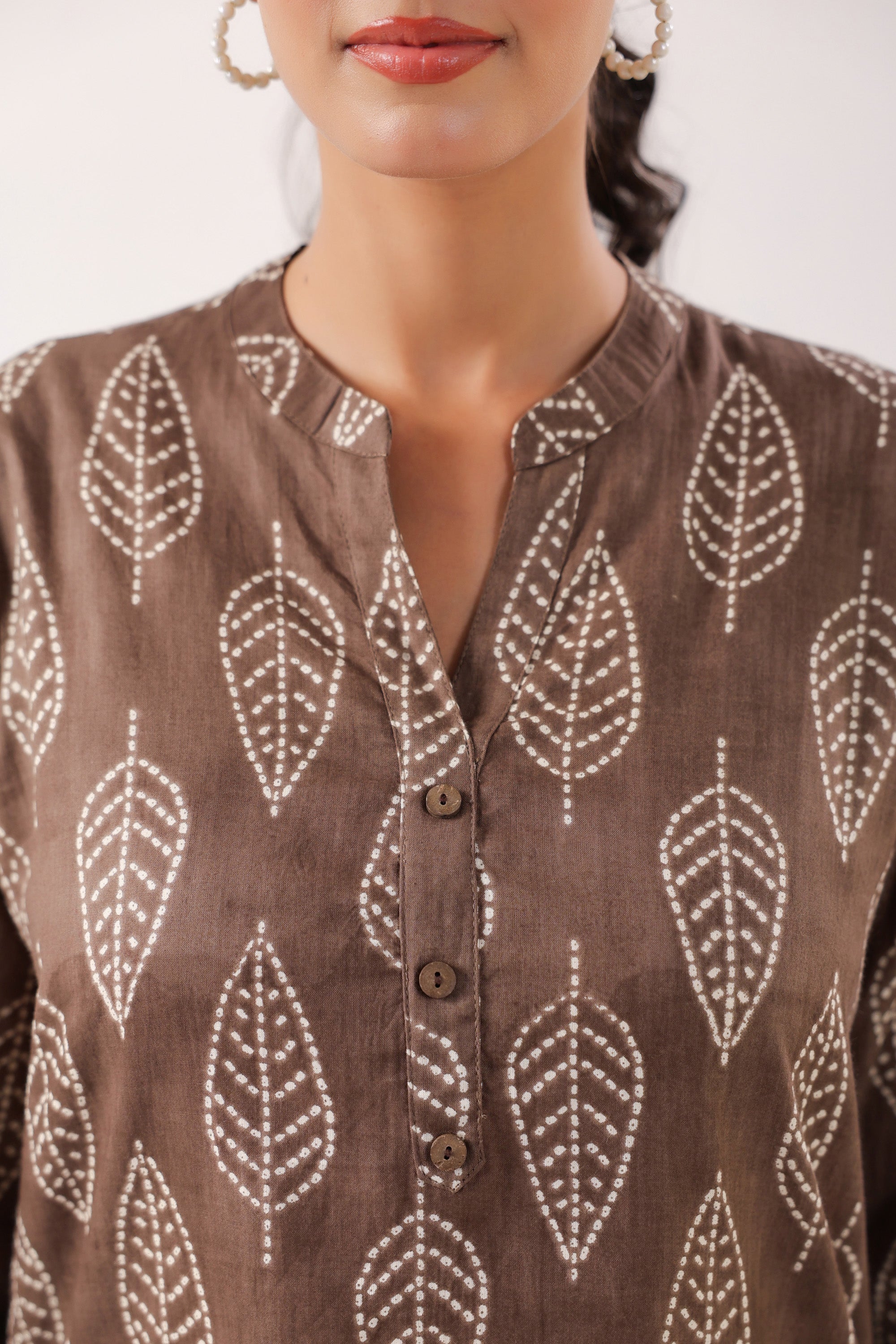 Brown Breeze Grey Cotton Casual Top