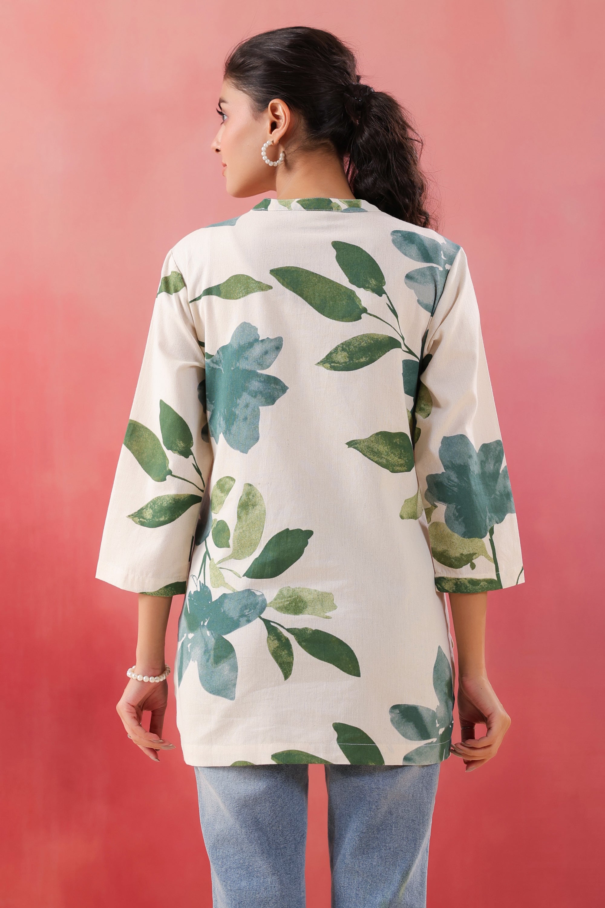 ColorCraze Green Cotton Flex Printed Top