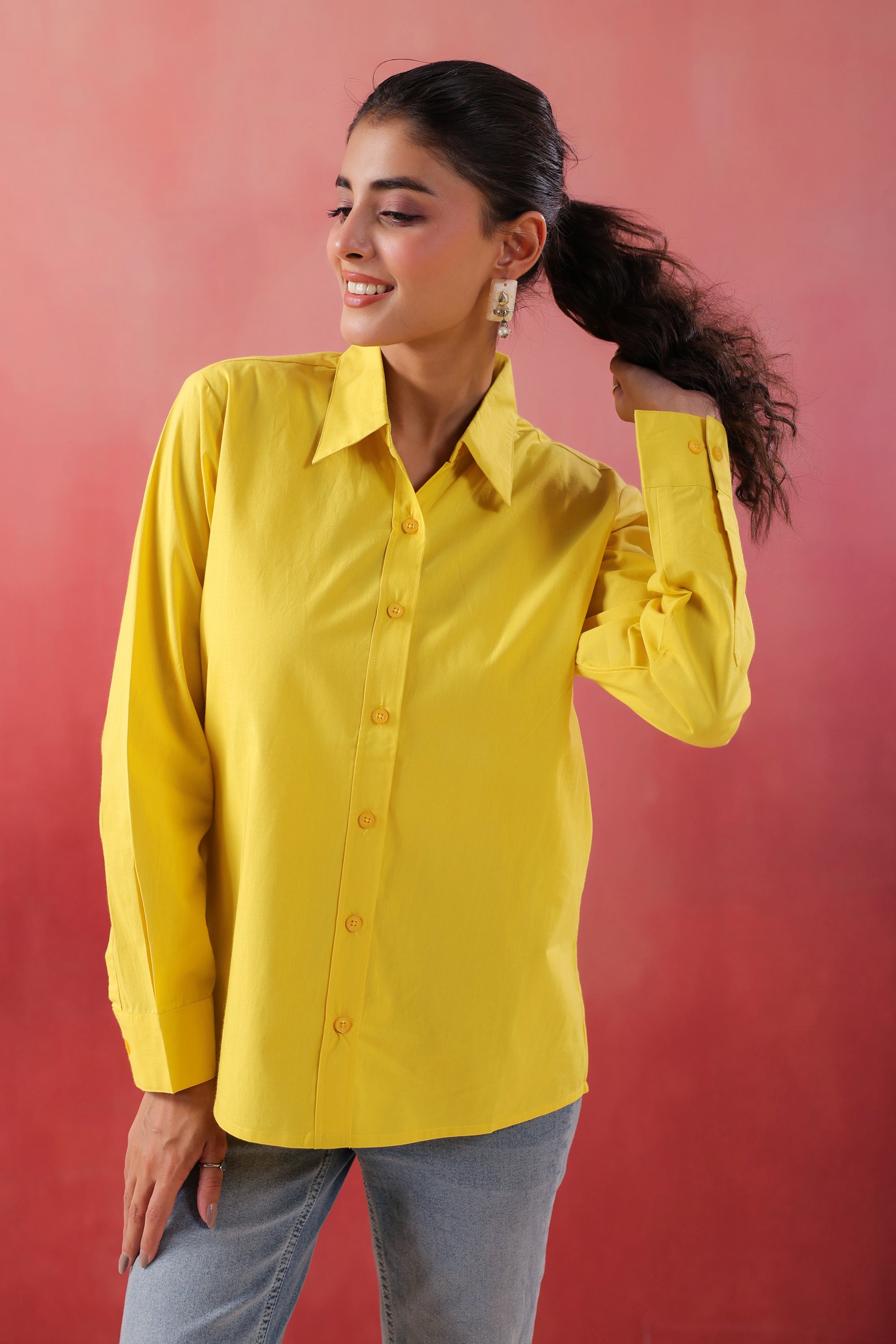 Radiant Rise Everyday Yellow Poplin Shirt