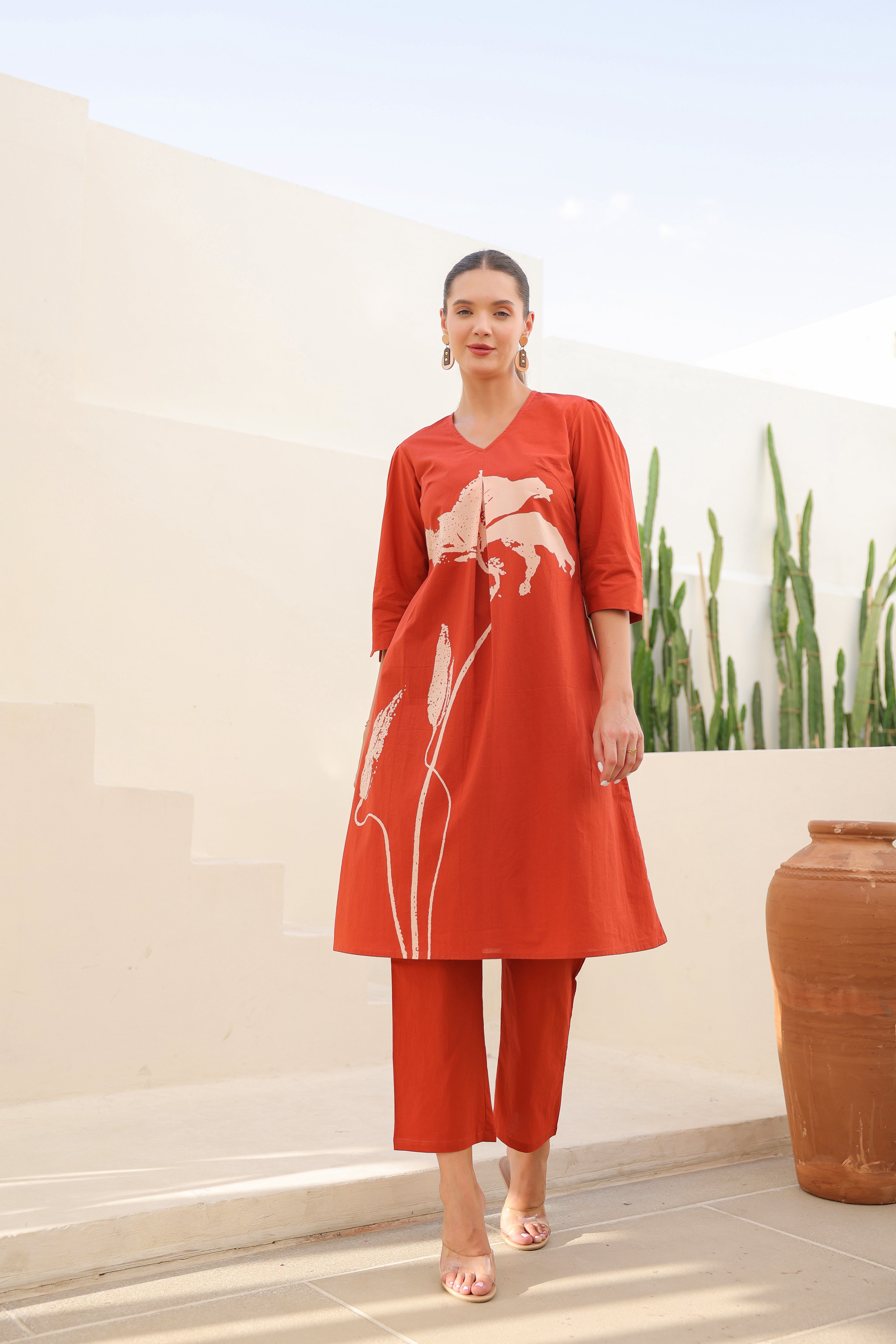 Amber Cotton Rust Co-ord Set